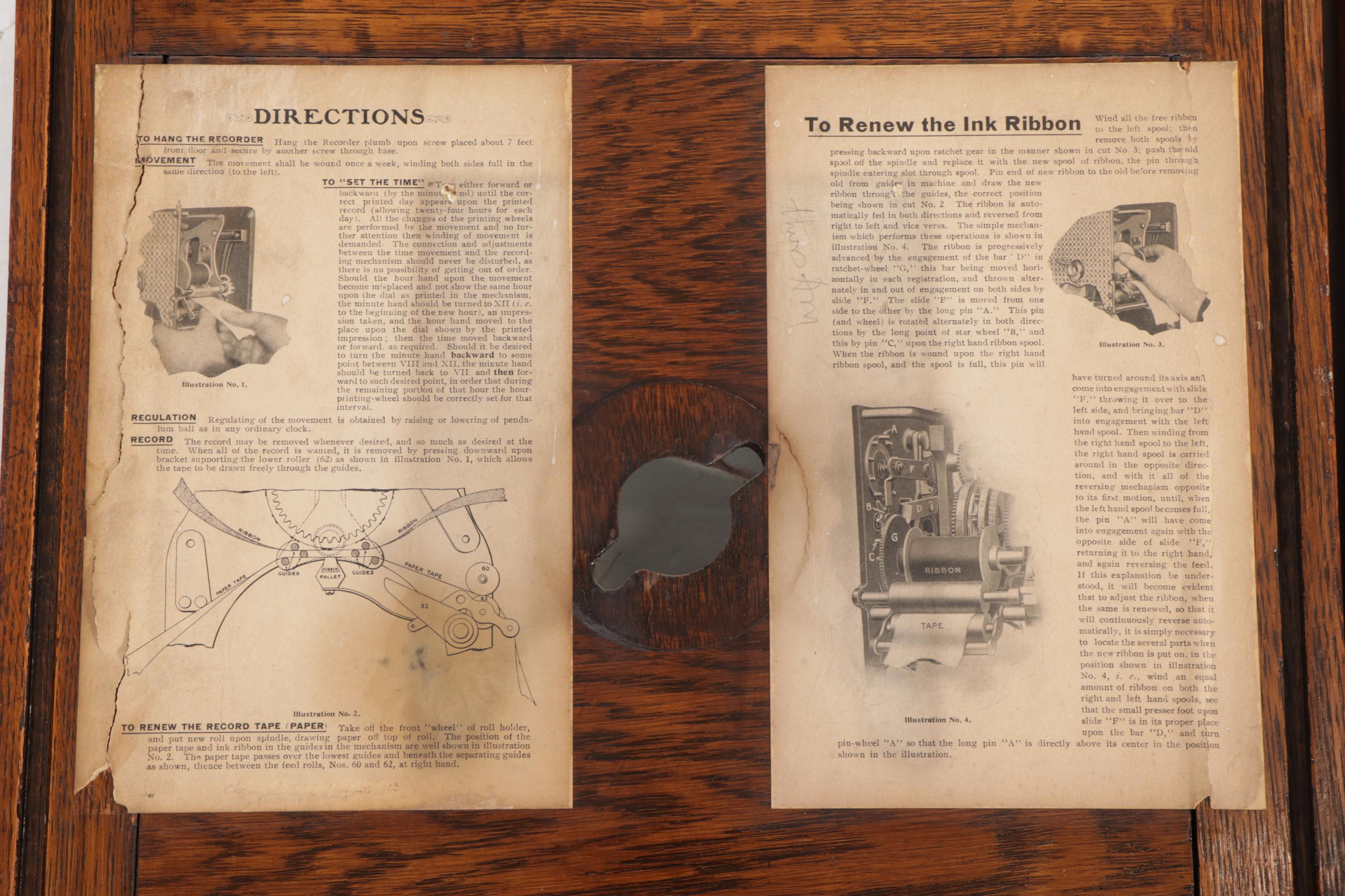 Cincinnati Time Recorder Co. Oak Tape System Clock, circa 1901