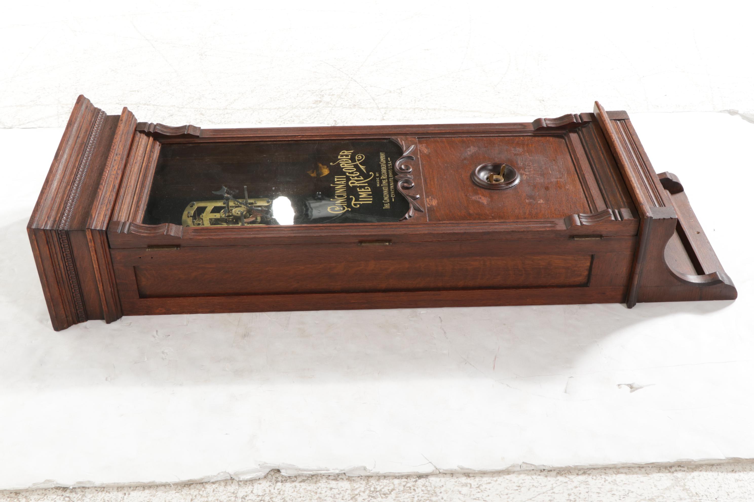 Cincinnati Time Recorder Co. Oak Tape System Clock, circa 1901