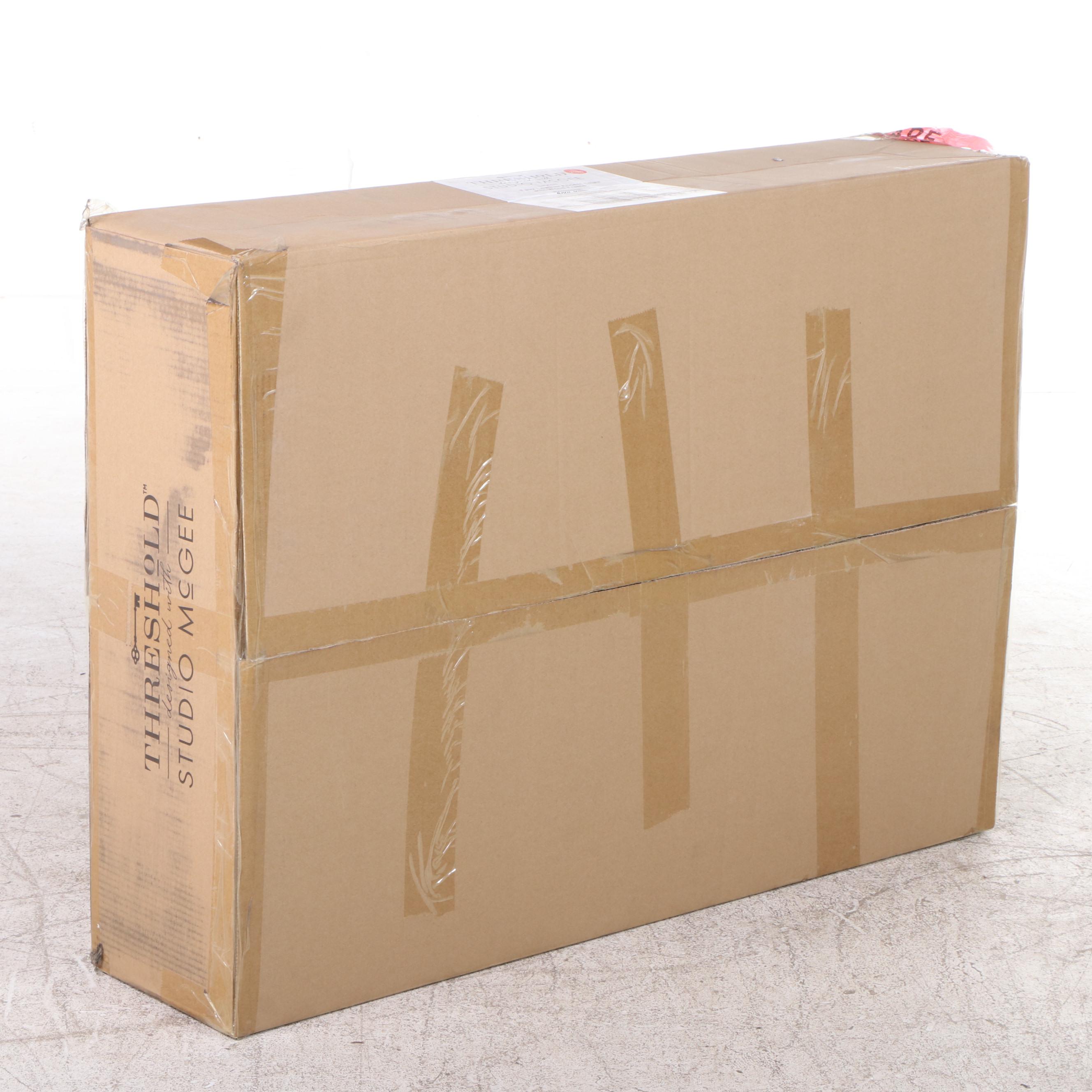 Threshold with Studio McGee Faux Leather Accent Chair with Wood Frame