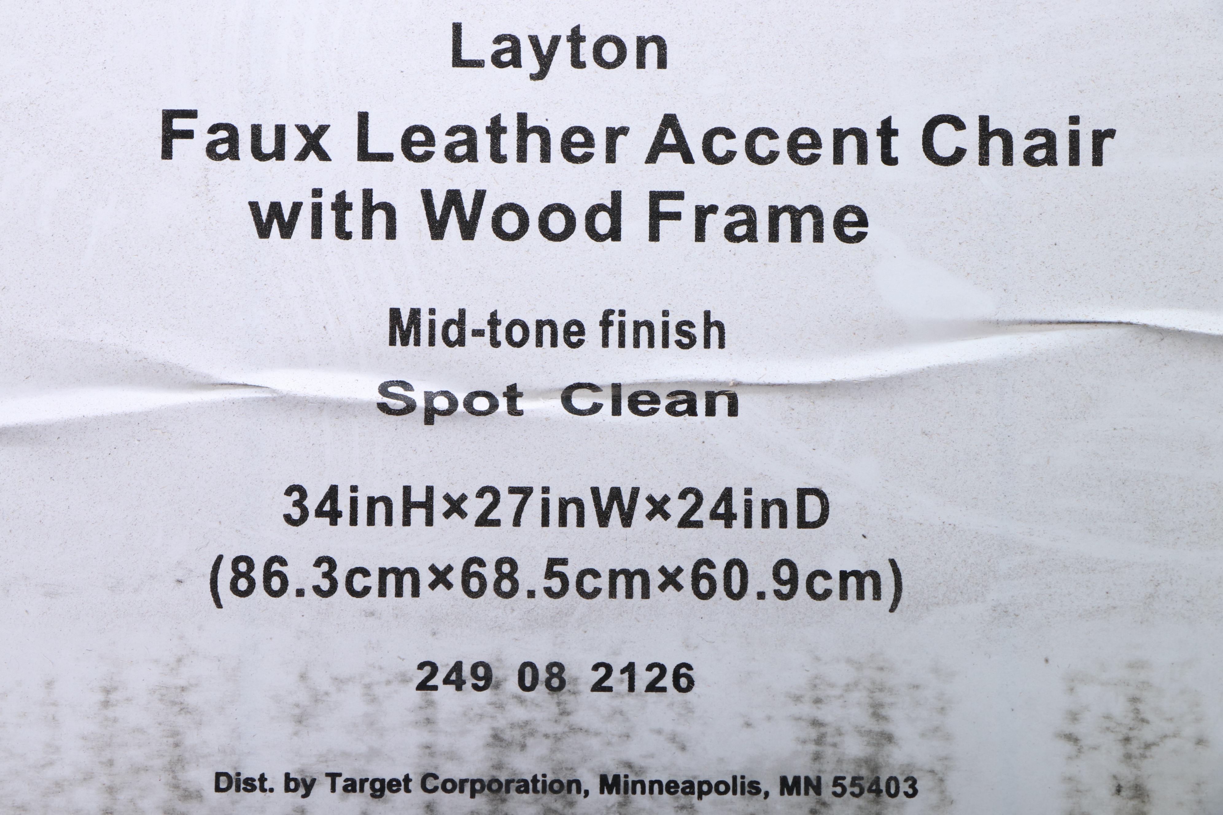 Threshold with Studio McGee Faux Leather Accent Chair with Wood Frame