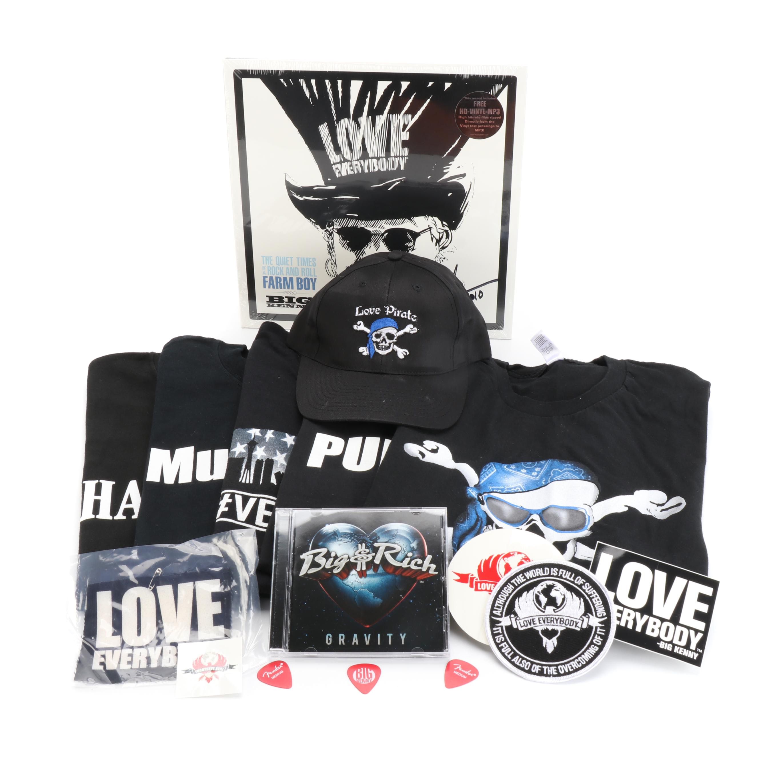 Big & Rich Tour Merchandise Including Signed Album, CD, Shirts, and More