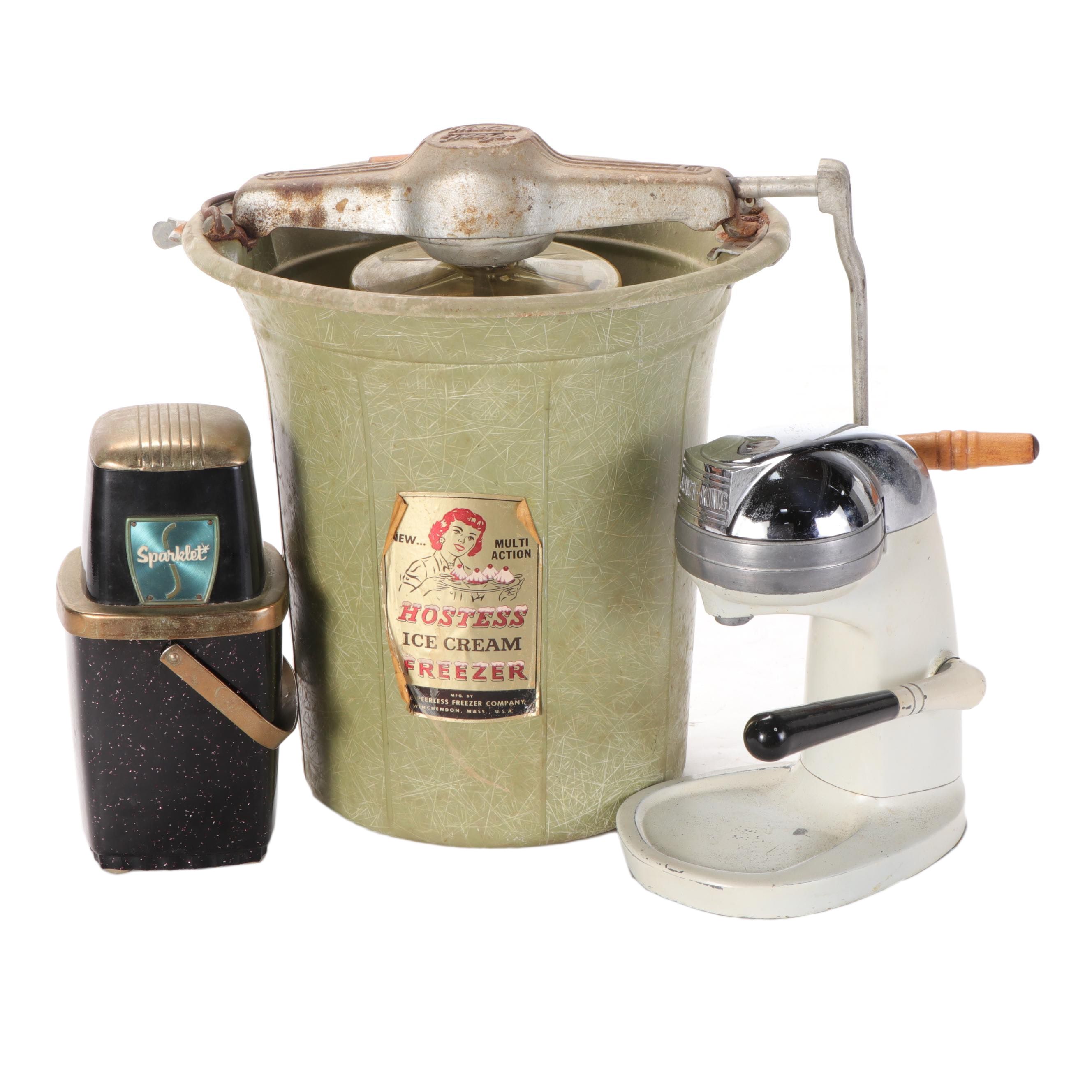 The Peerless Freezer Company Ice Cream Maker with Ice Crusher and Juicer