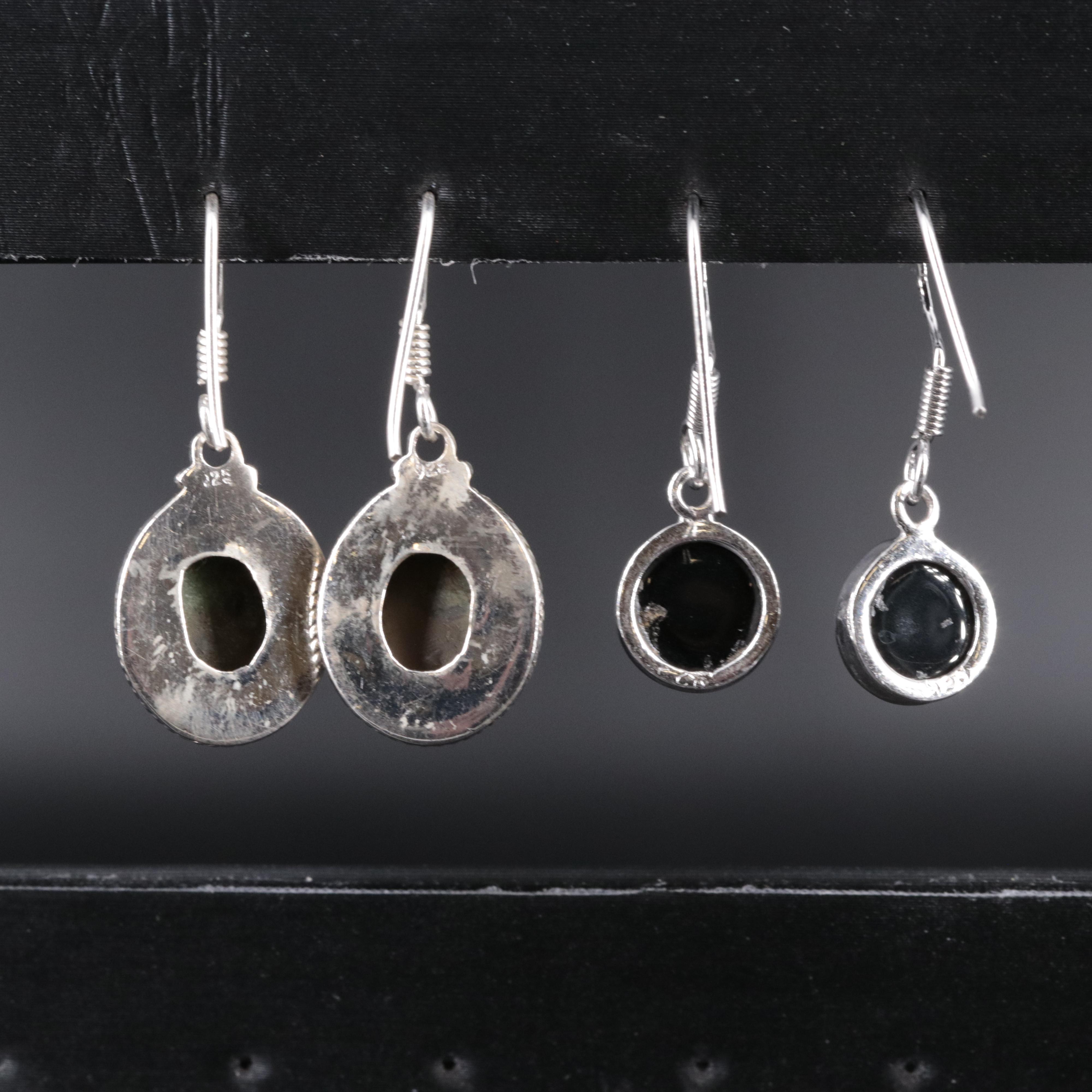 2-Piece Sterling Dangle Earrings Set Featuring Ruby Zoisite