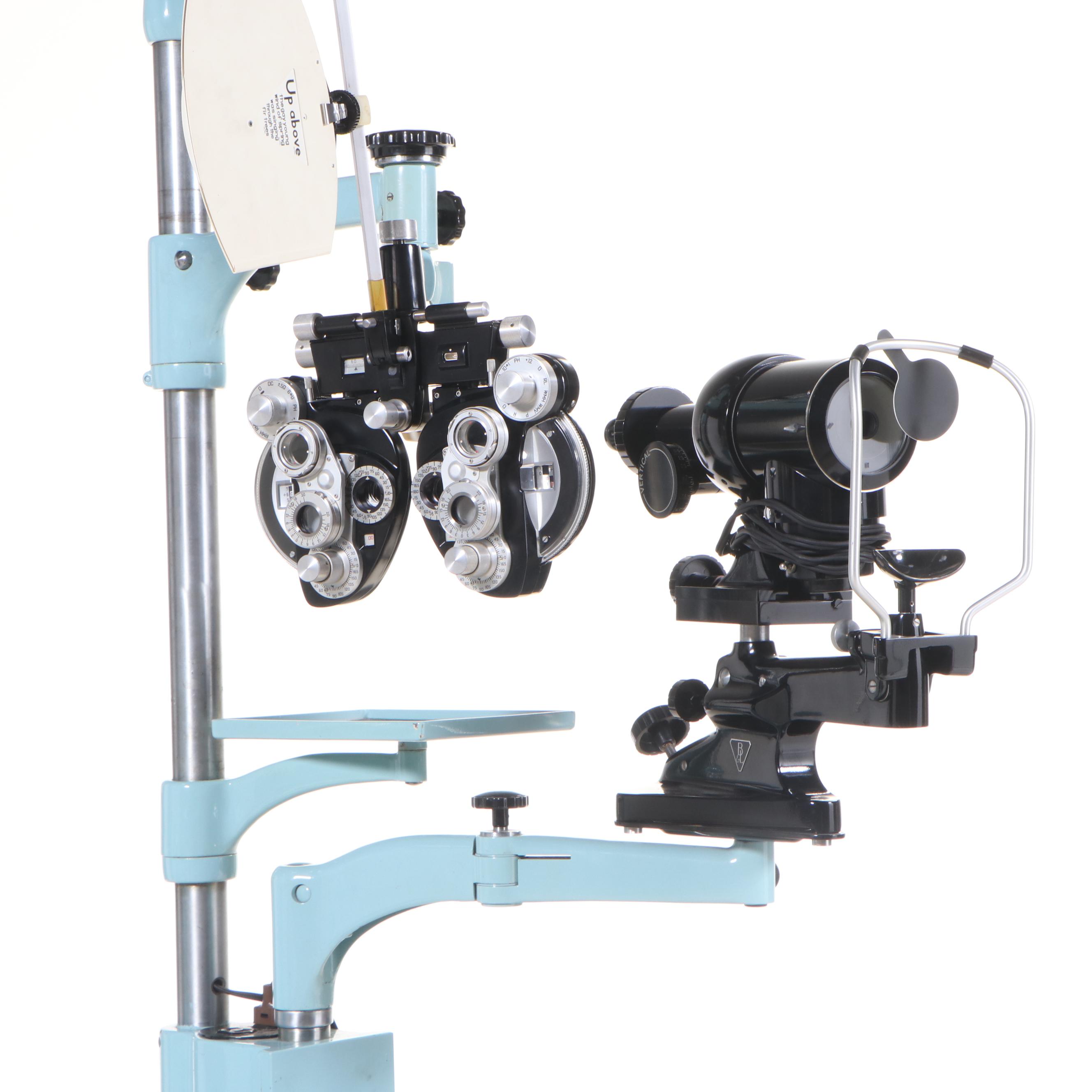 Bausch & Lomb Metal Optometrist Exam Chair, Stand, Phoropter and Keratometer