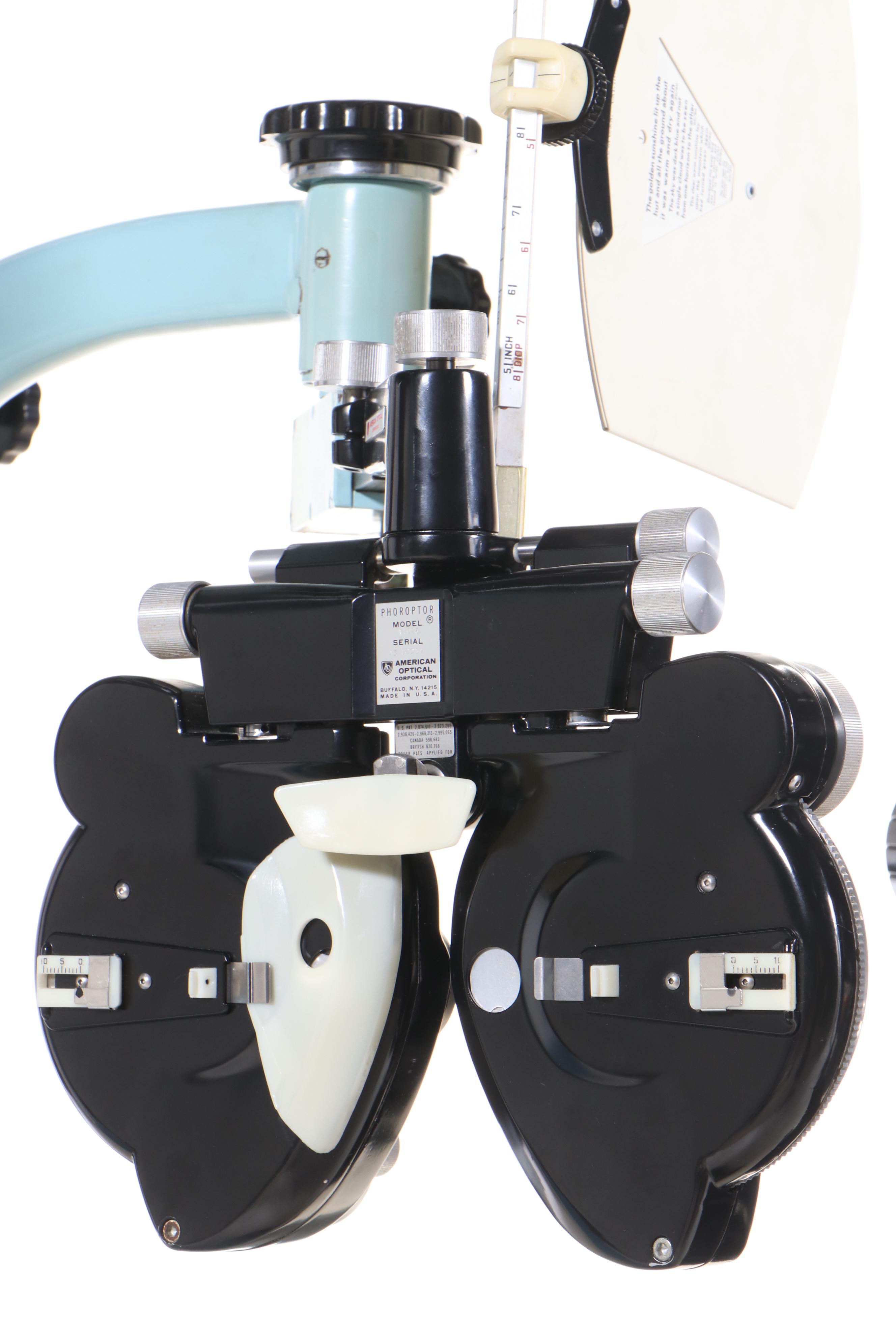 Bausch & Lomb Metal Optometrist Exam Chair, Stand, Phoropter and Keratometer