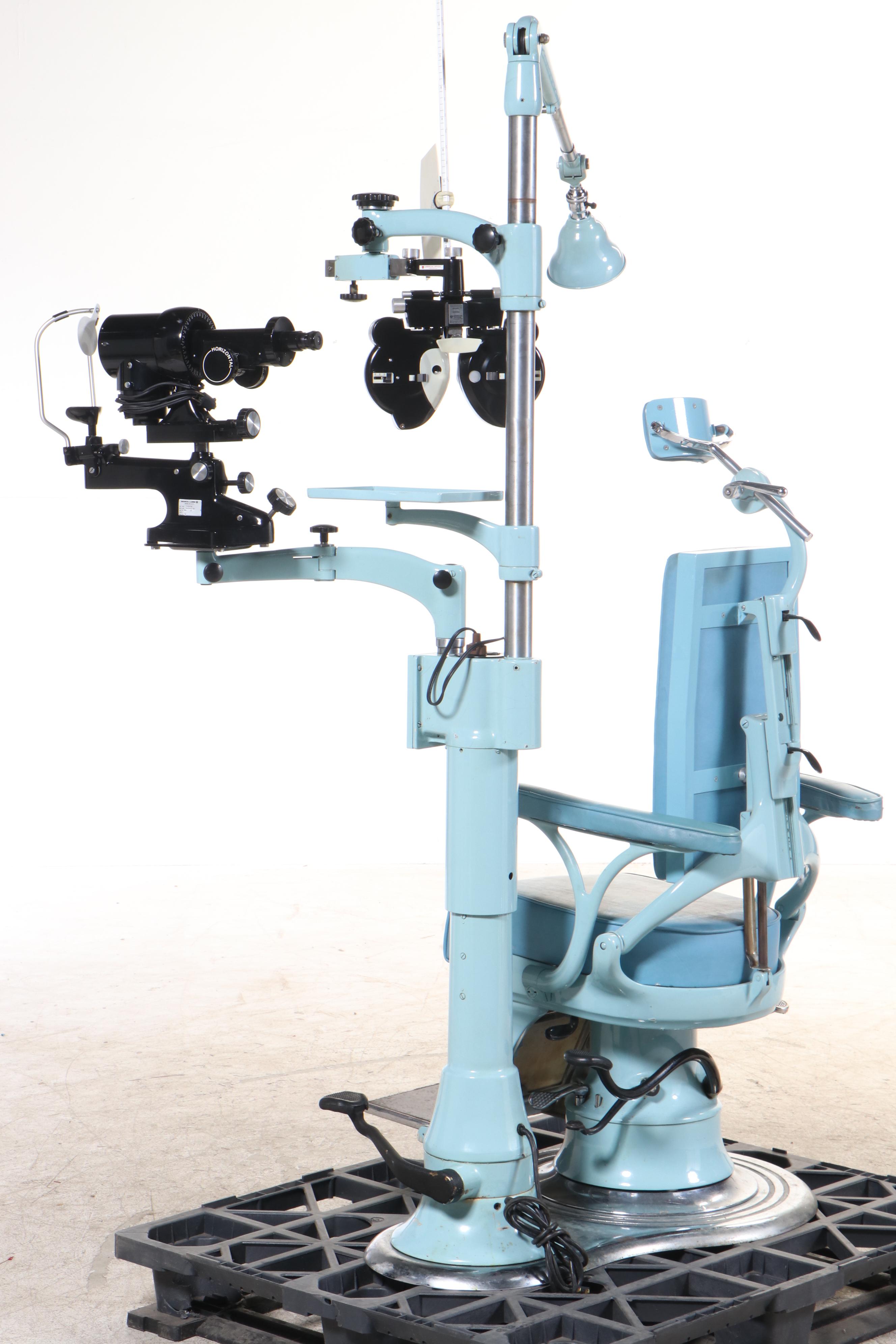 Bausch & Lomb Metal Optometrist Exam Chair, Stand, Phoropter and Keratometer