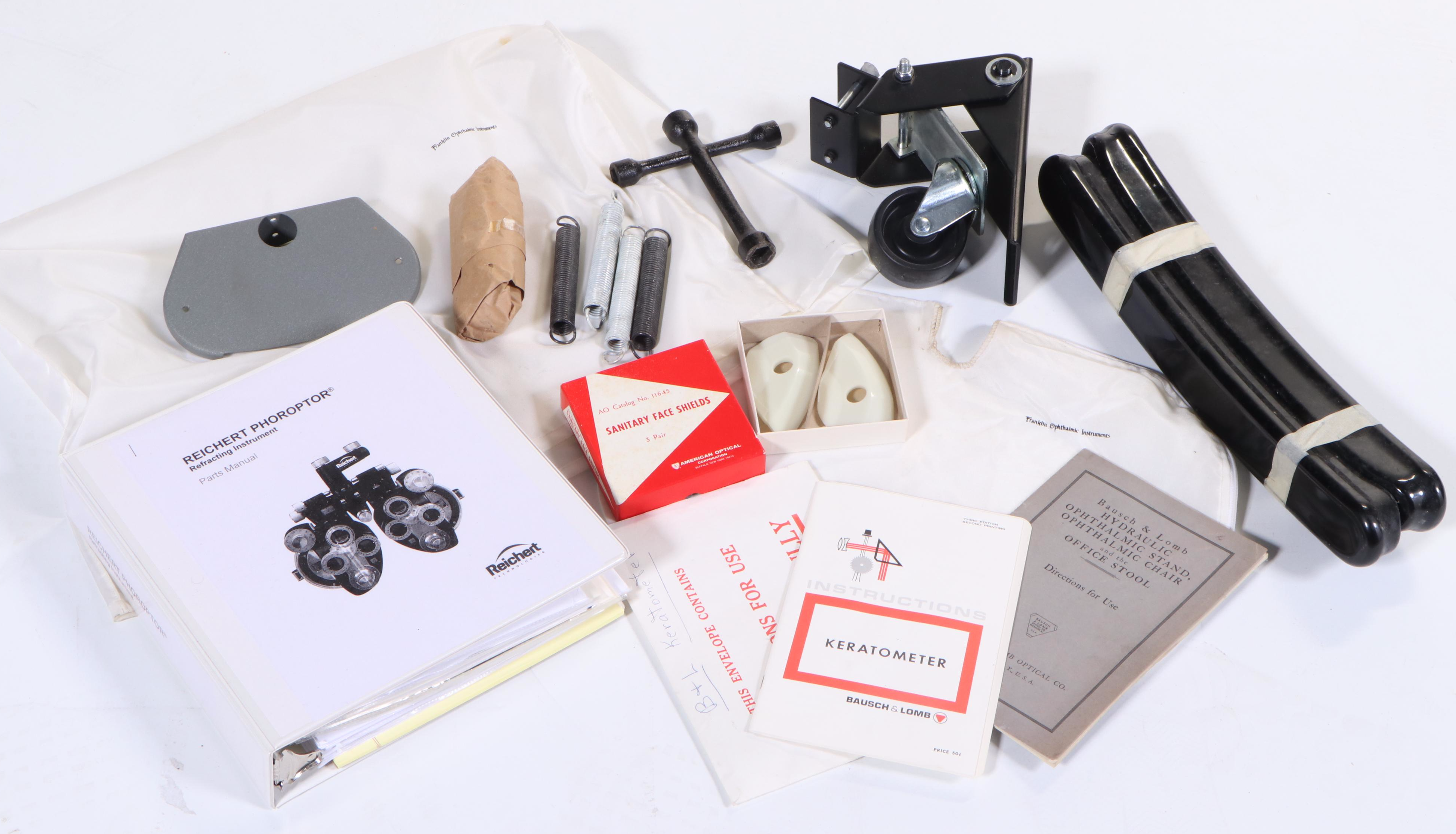 Bausch & Lomb Metal Optometrist Exam Chair, Stand, Phoropter and Keratometer