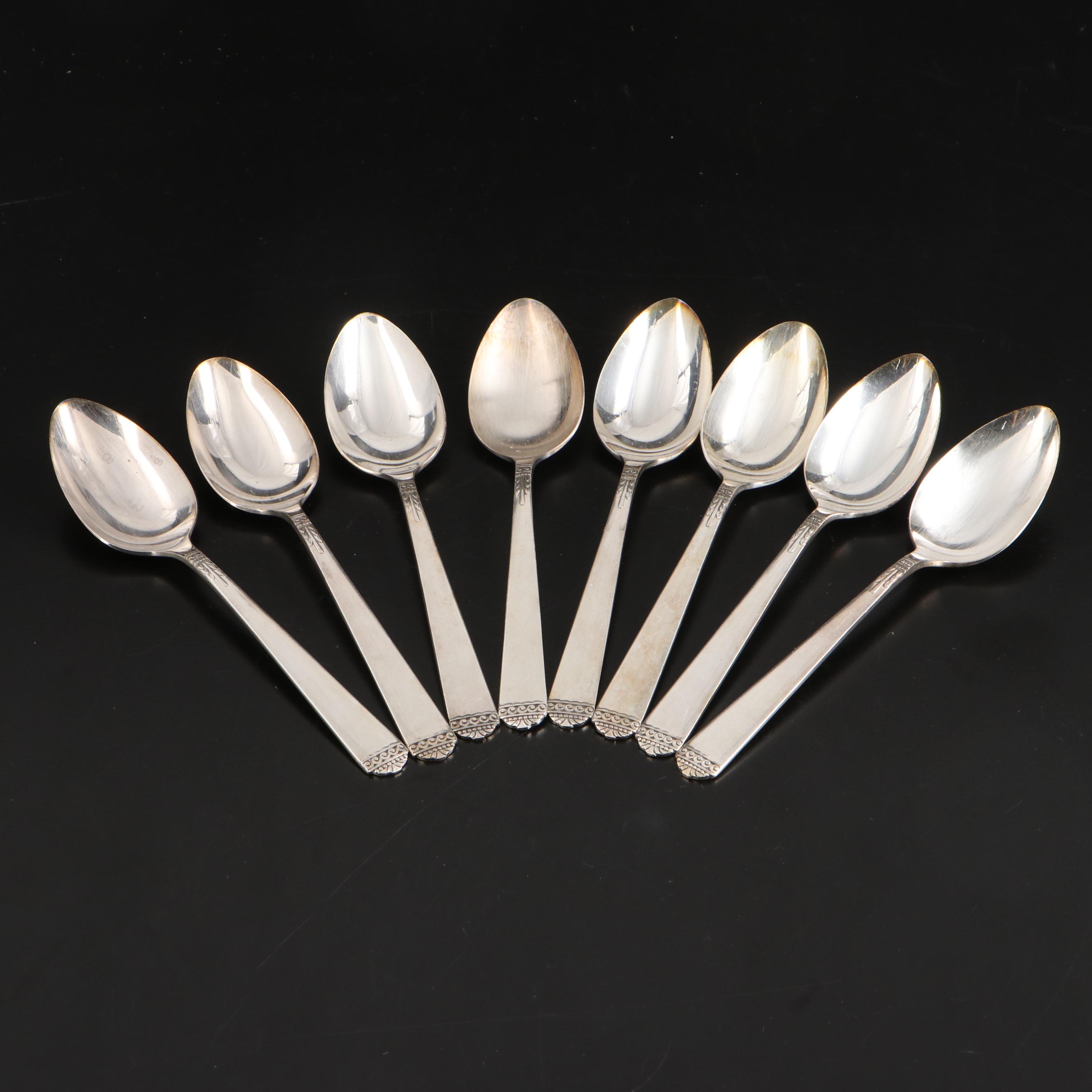 Rogers "Surf Club" Silver Plate Flatware Set for Eight, Mid-20th Century