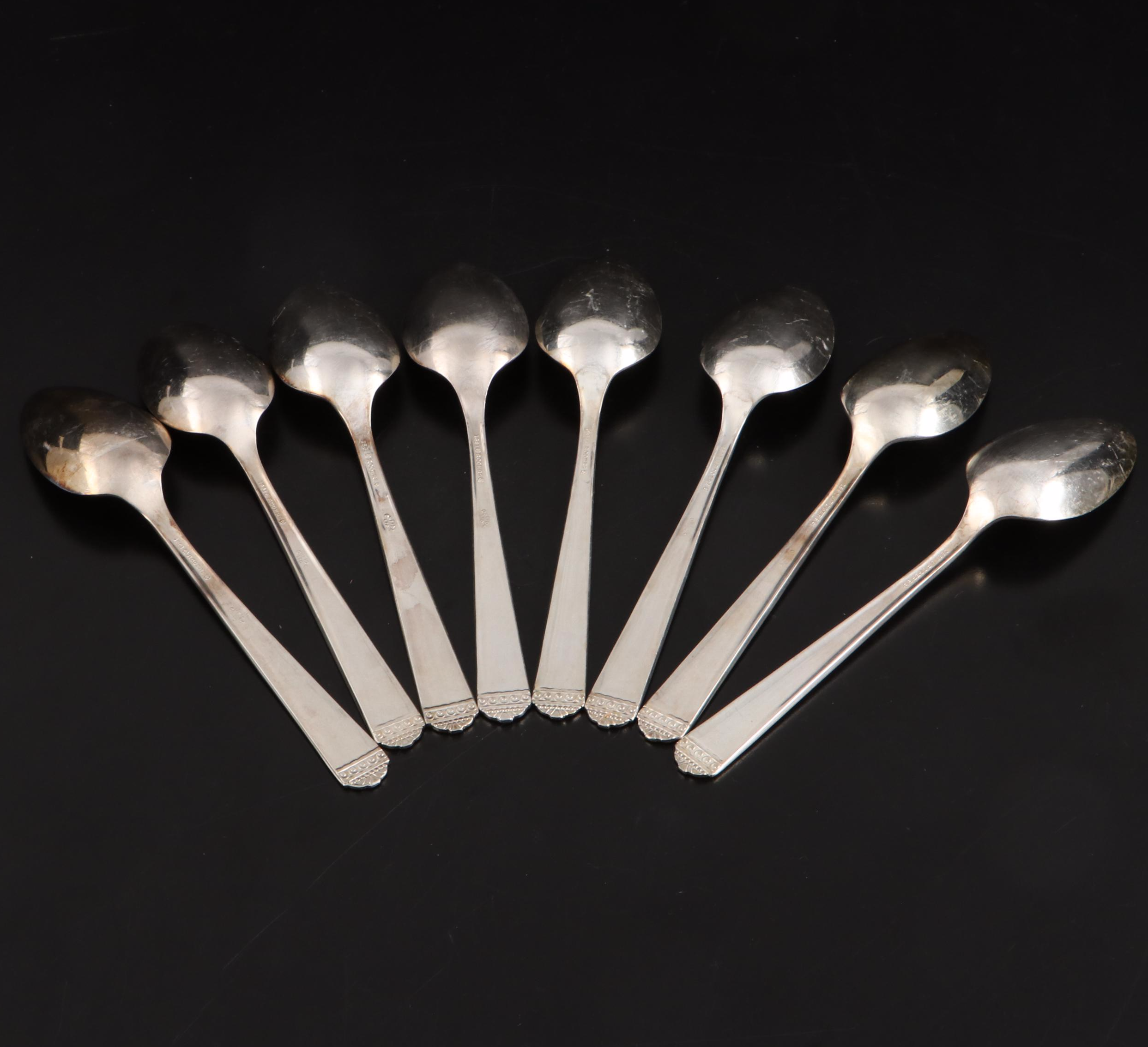 Rogers "Surf Club" Silver Plate Flatware Set for Eight, Mid-20th Century
