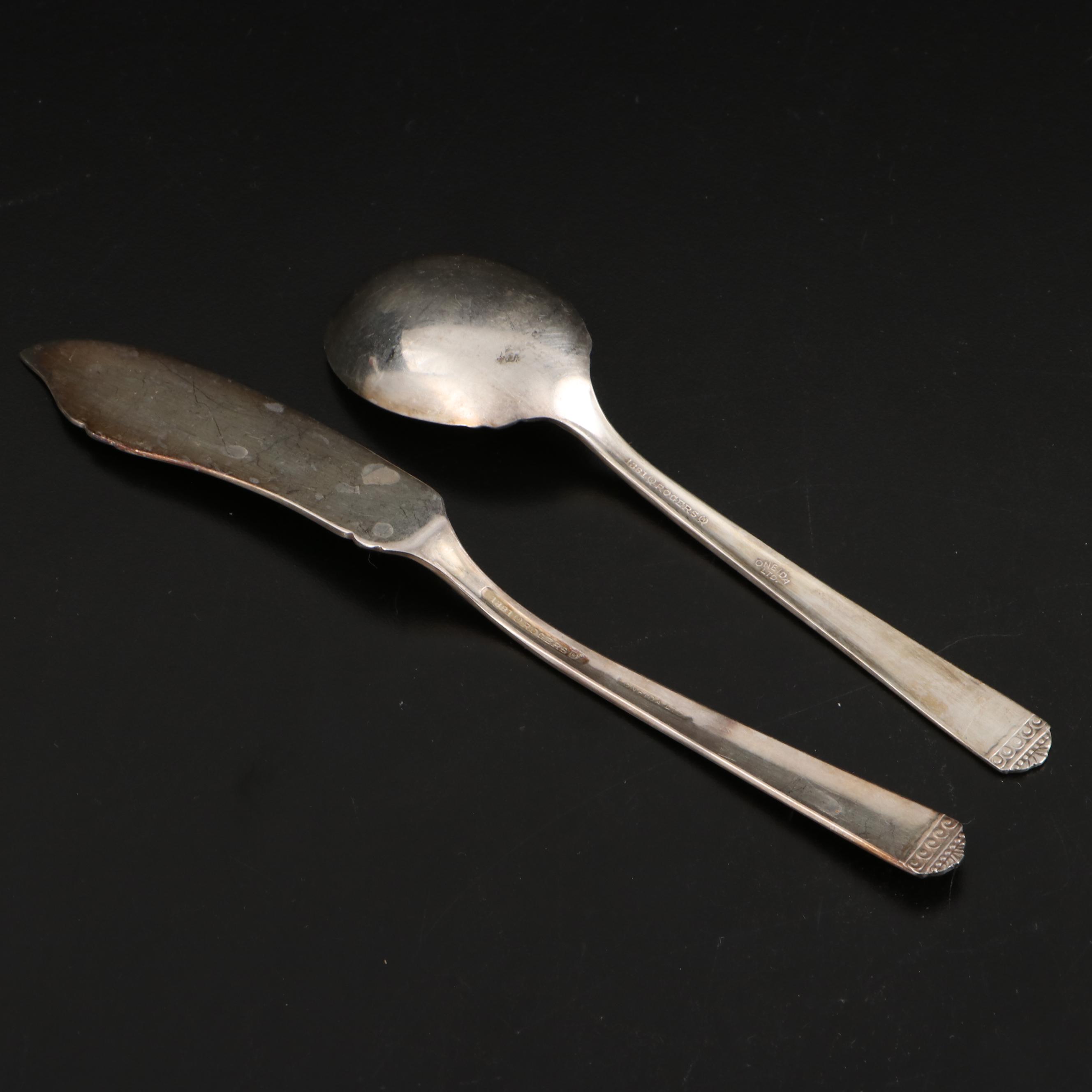 Rogers "Surf Club" Silver Plate Flatware Set for Eight, Mid-20th Century