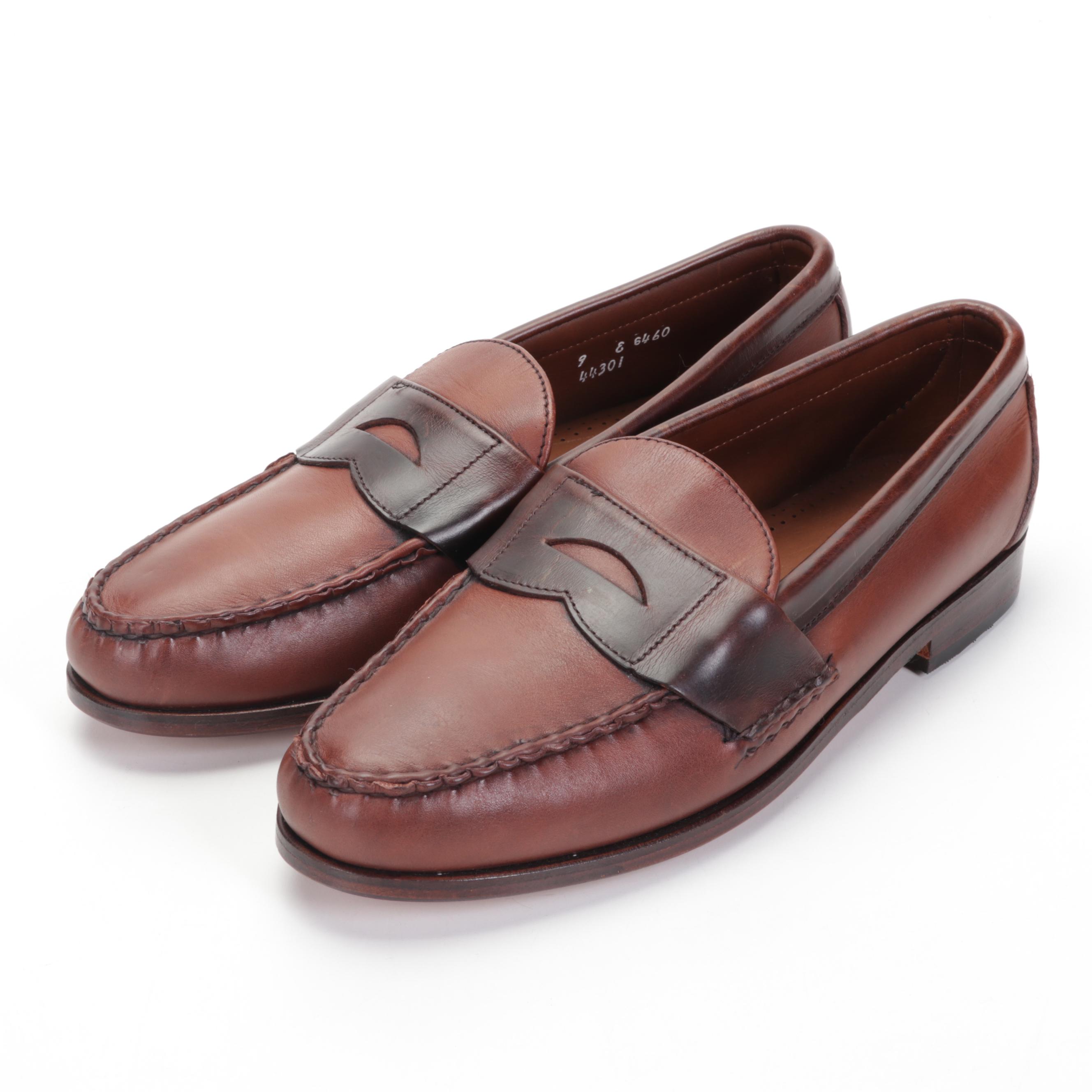 Men's Allen Edmonds Two Tone Brown Leather Penny Loafers