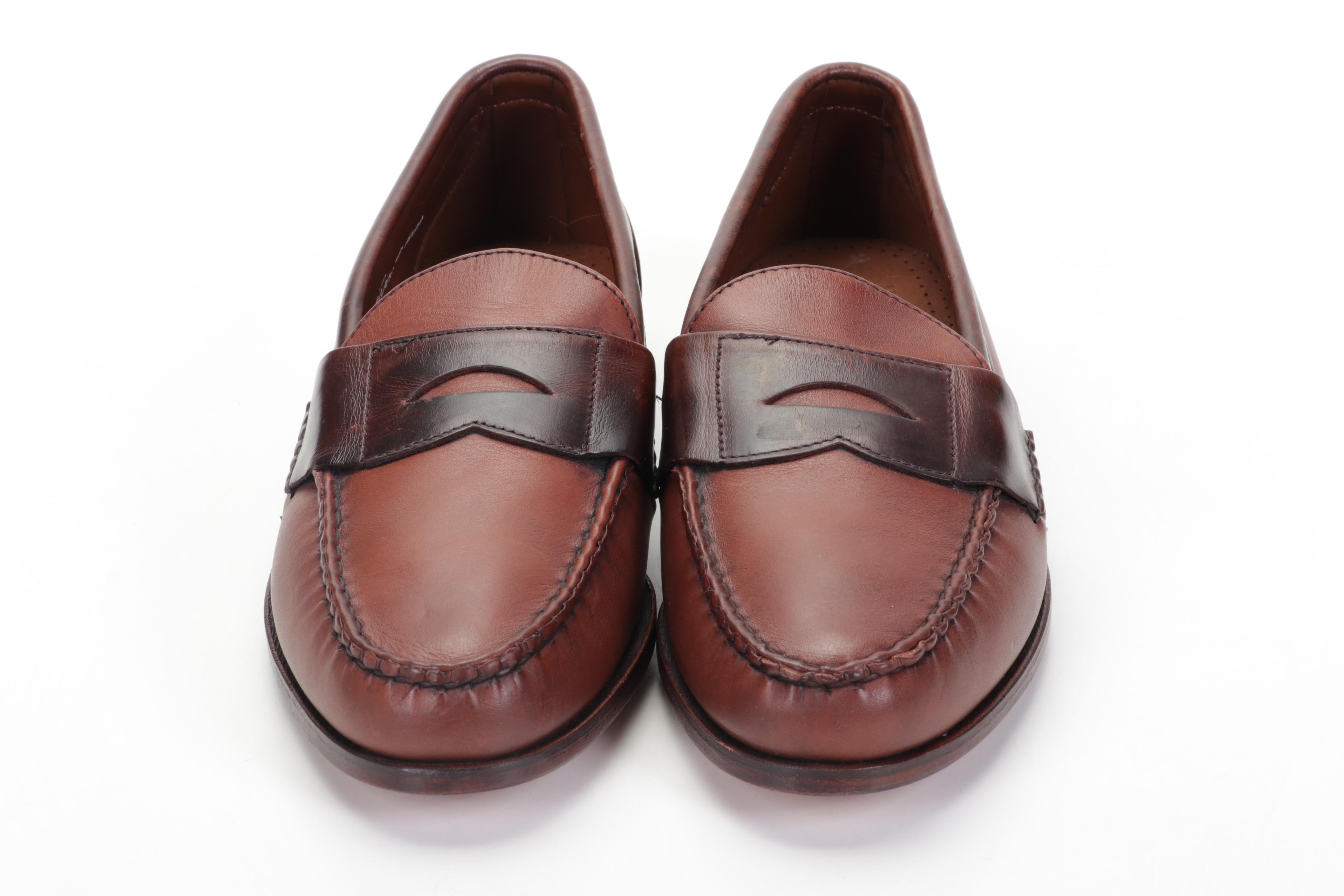 Men's Allen Edmonds Two Tone Brown Leather Penny Loafers