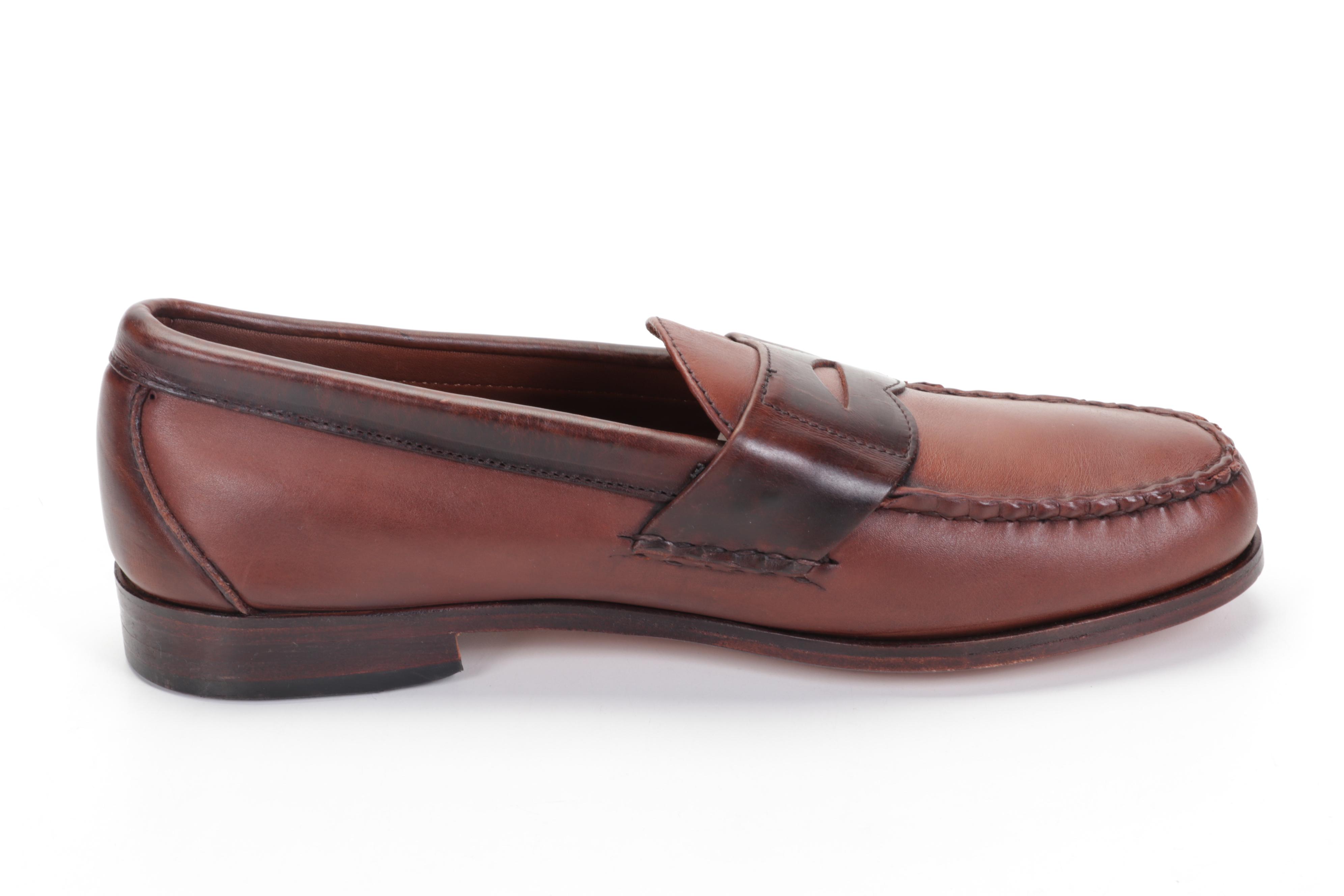 Men's Allen Edmonds Two Tone Brown Leather Penny Loafers