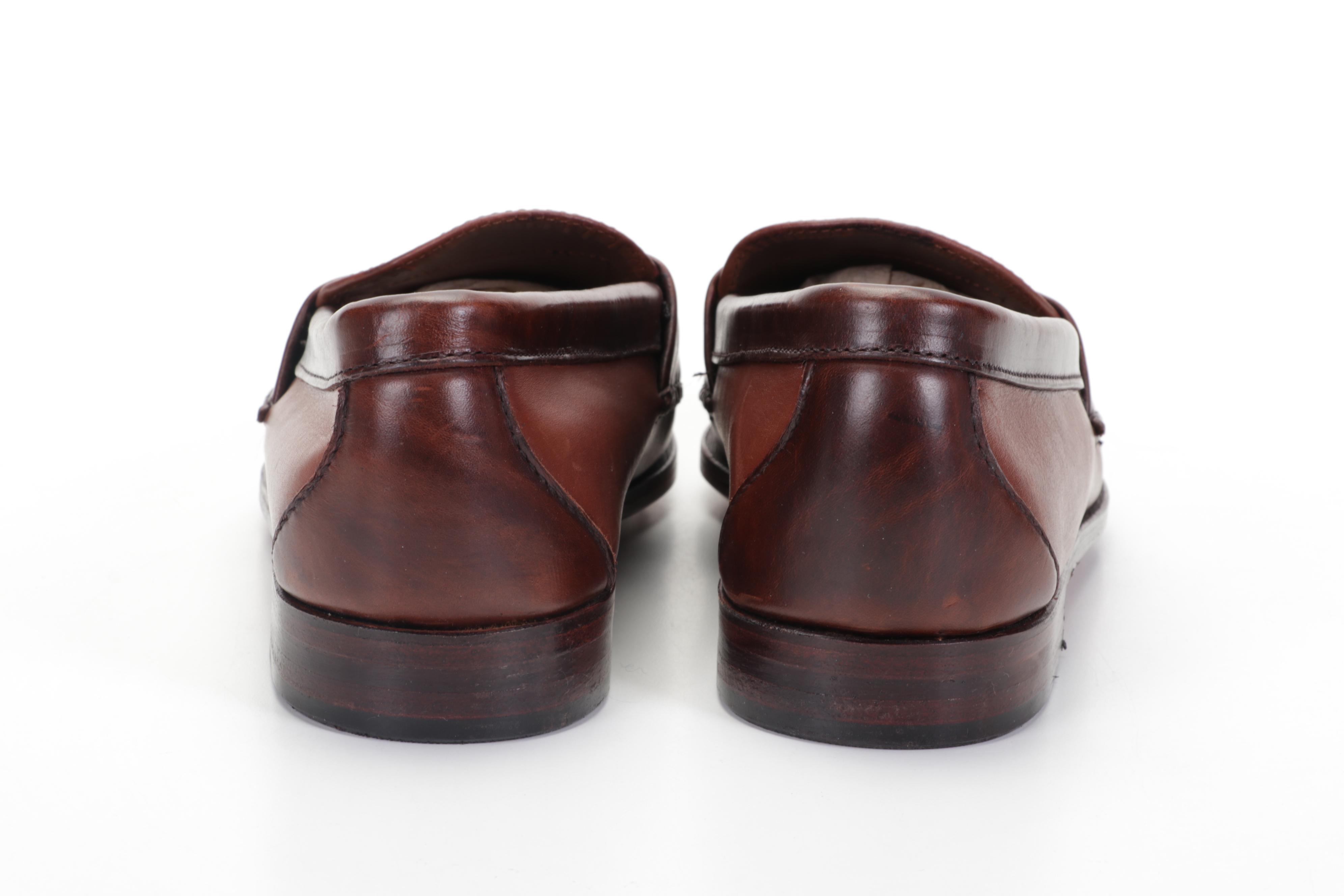 Men's Allen Edmonds Two Tone Brown Leather Penny Loafers