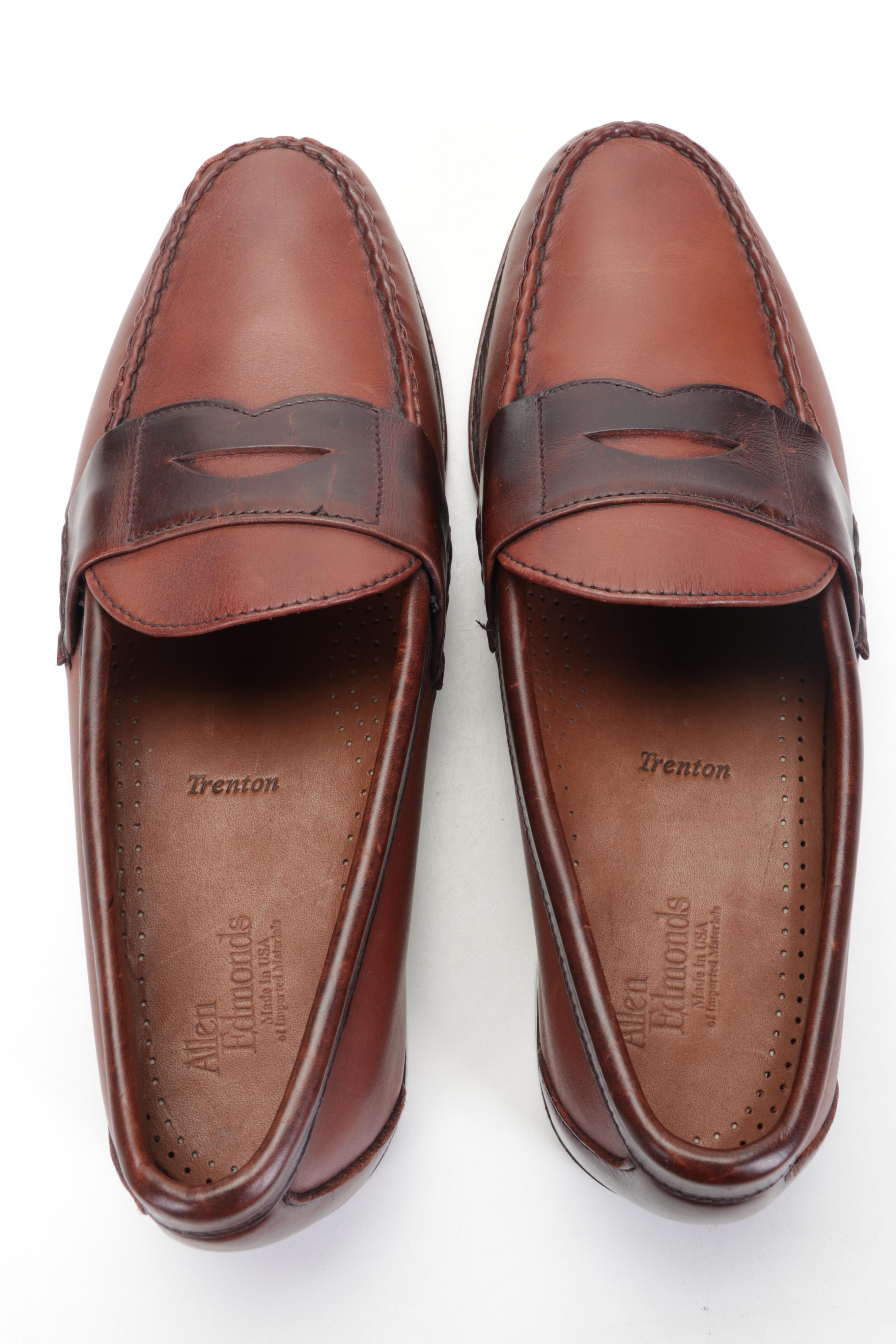 Men's Allen Edmonds Two Tone Brown Leather Penny Loafers