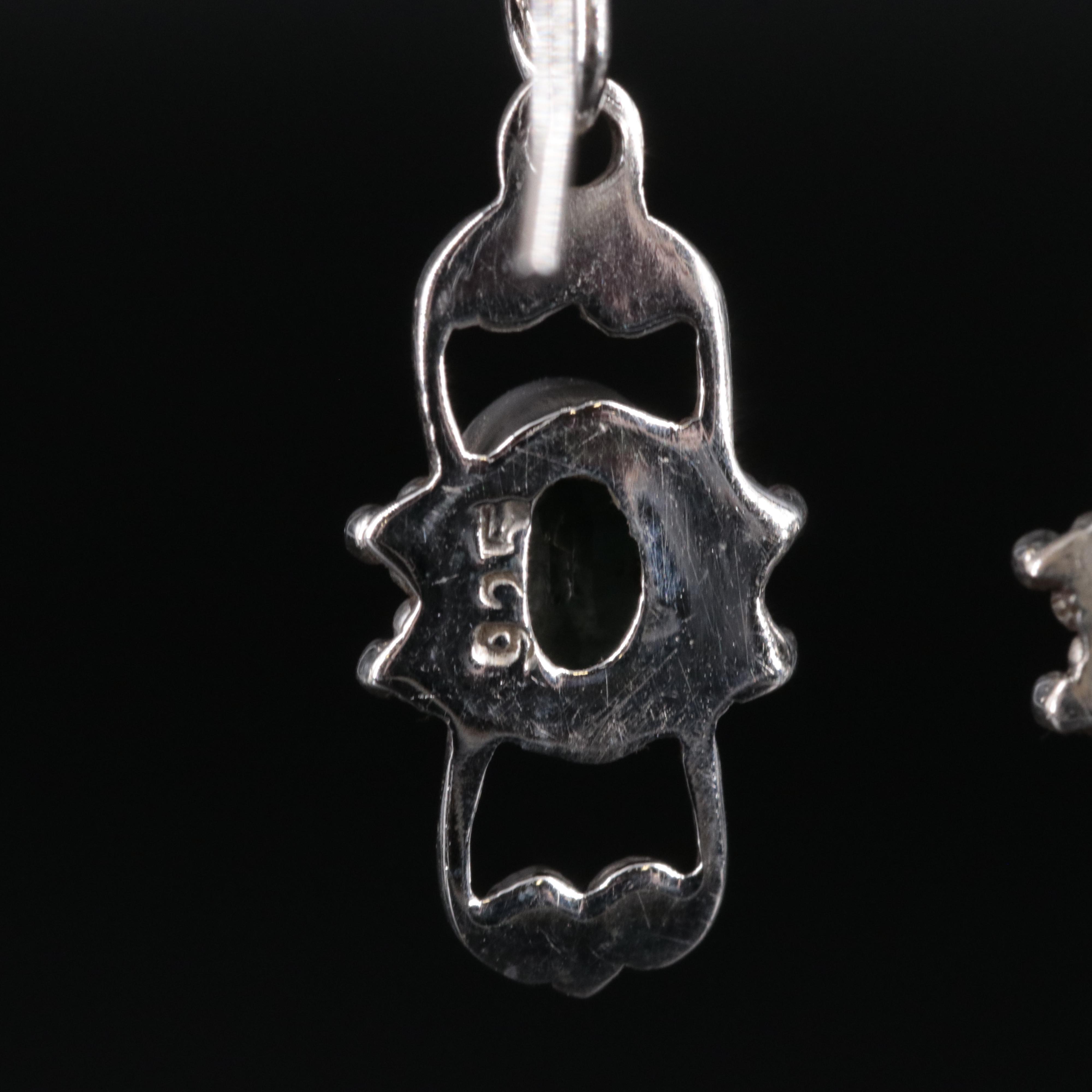 2-Piece Sterling Dangle Earrings Set Featuring Sapphire and Citrine