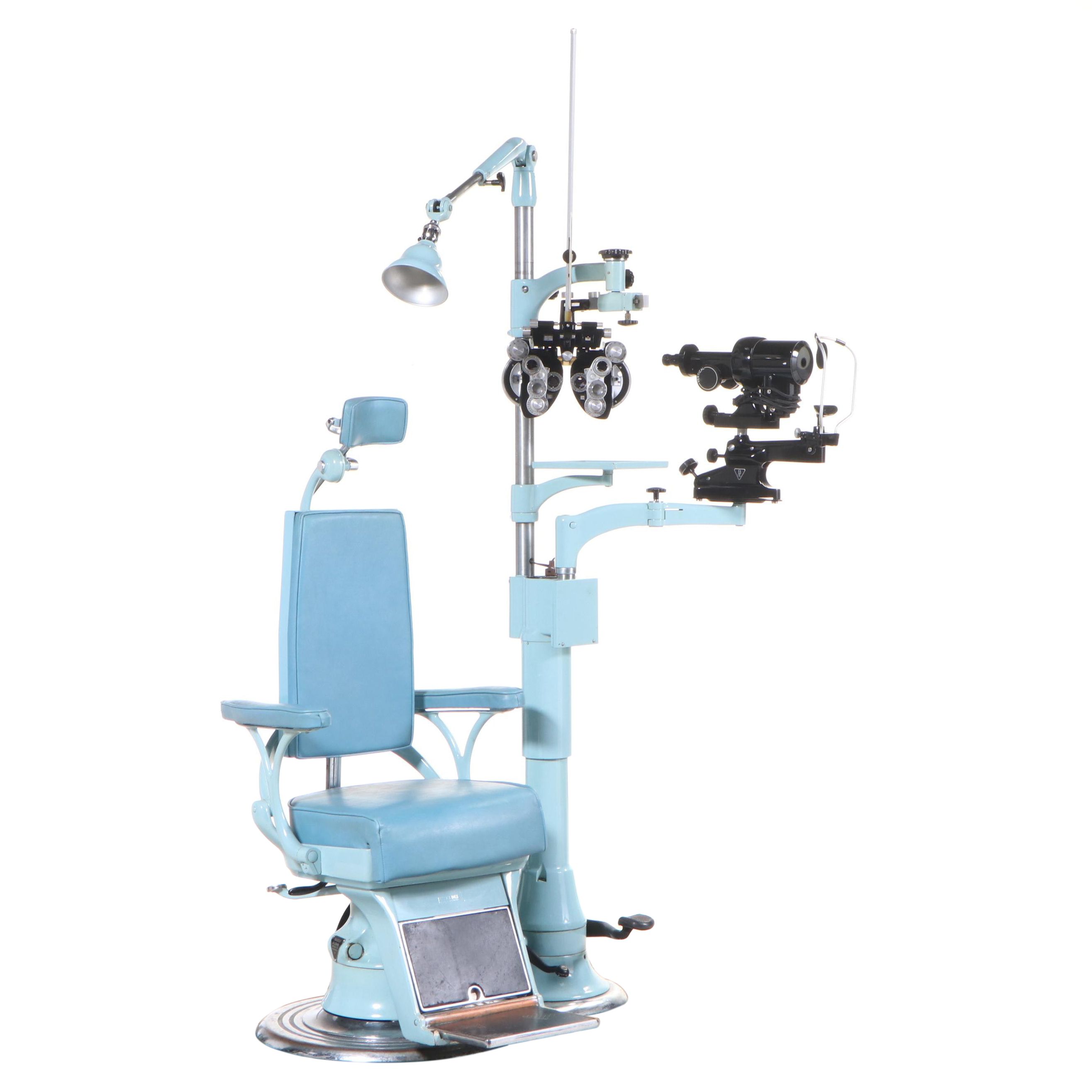Bausch & Lomb Metal Optometrist Exam Chair, Stand, Phoropter and Keratometer