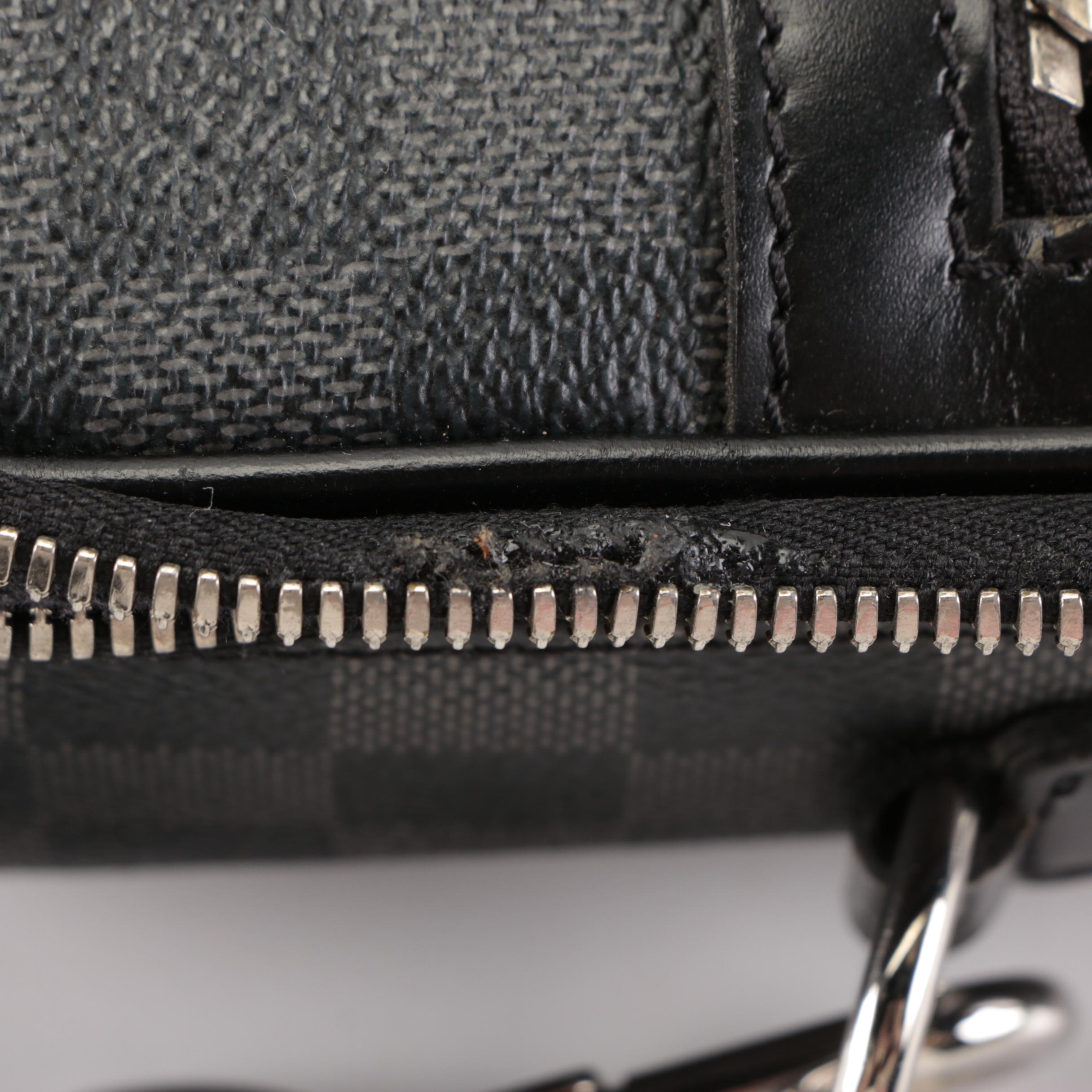 Louis Vuitton Steeve Briefcase in Damier Graphite Canvas and Black Leather