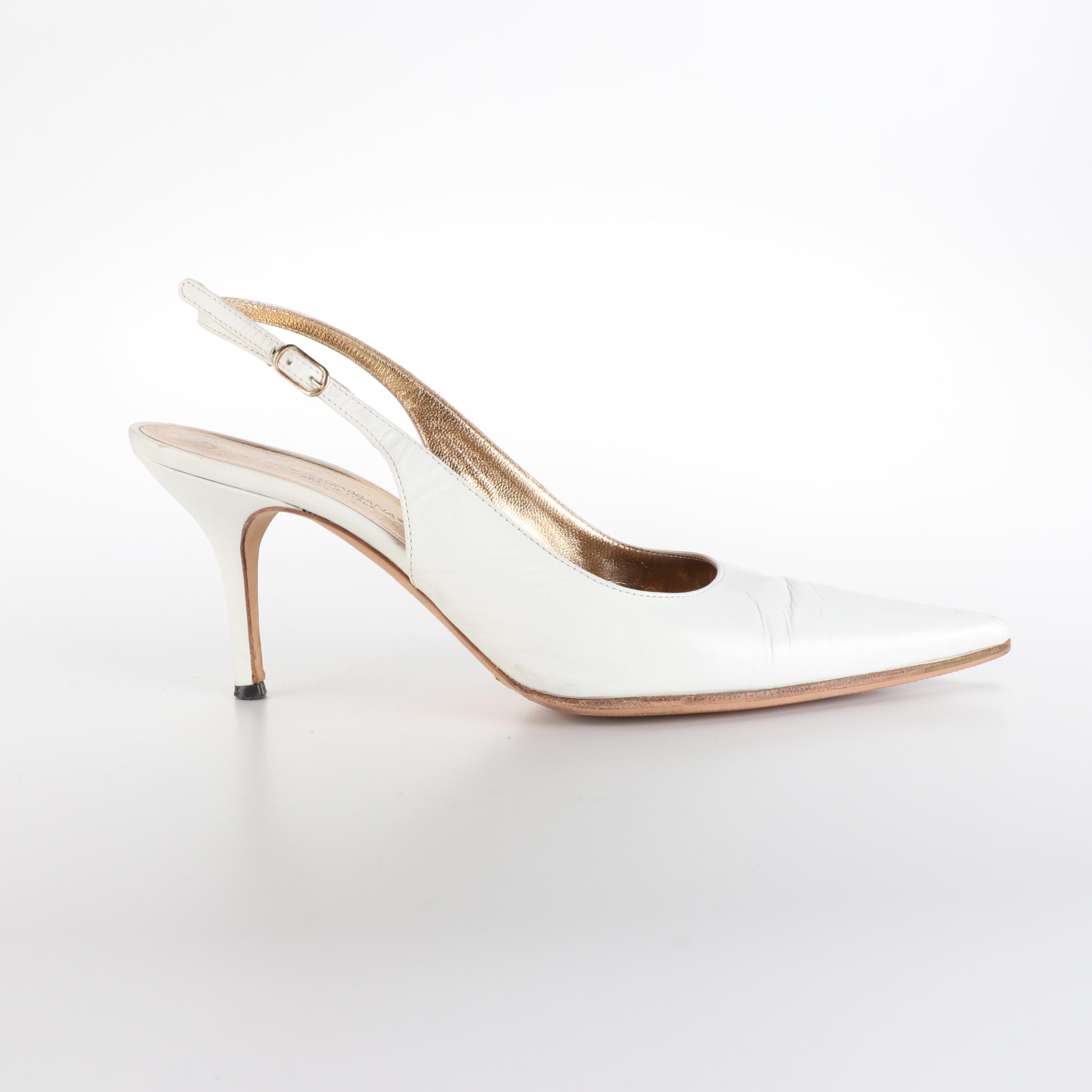 Dolce & Gabbana Slingbacks in White Leather