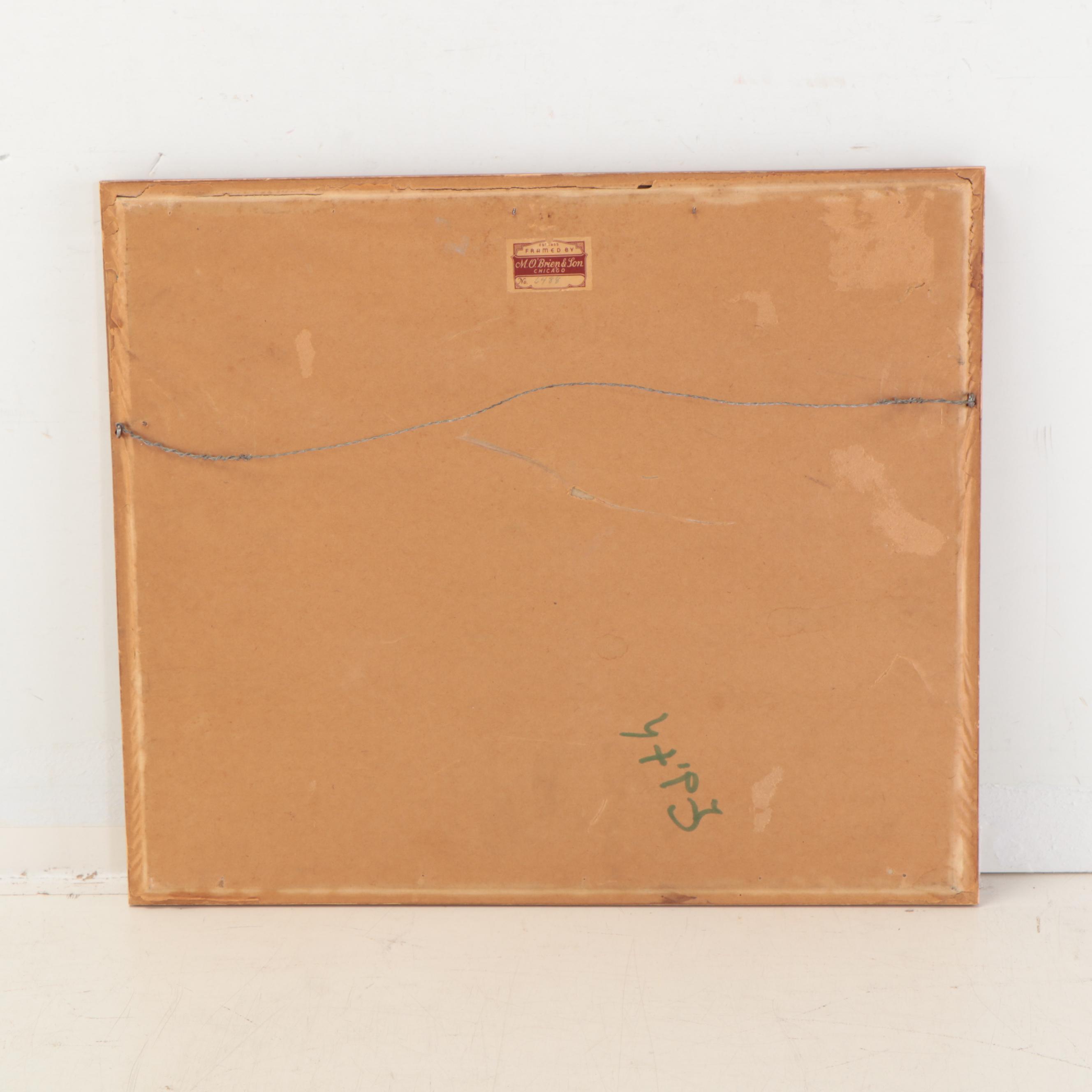 Charles Oglesby Longabaugh Mexican Riverscape Watercolor Painting, 1937