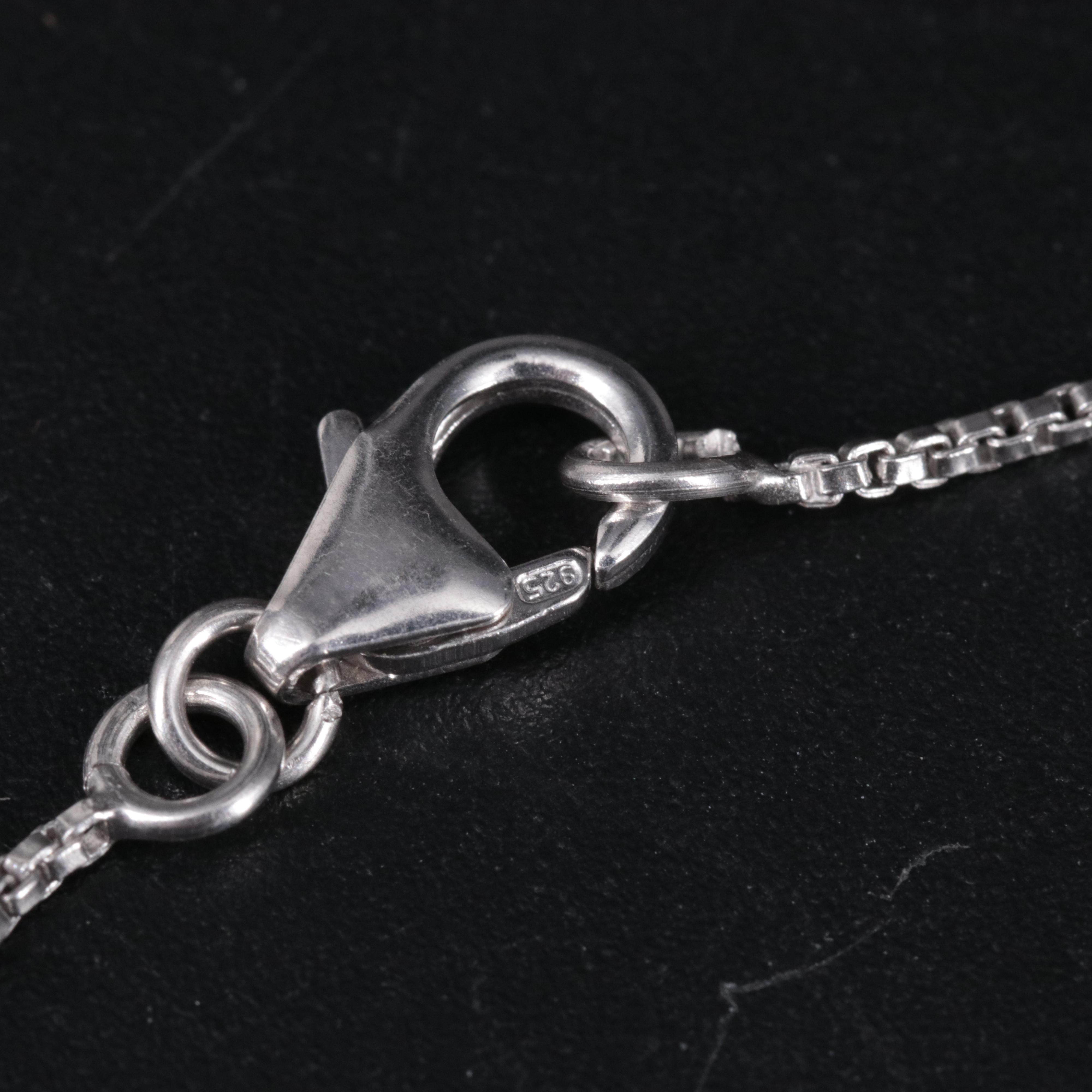 Sterling Silver Necklace Featuring Gemstones