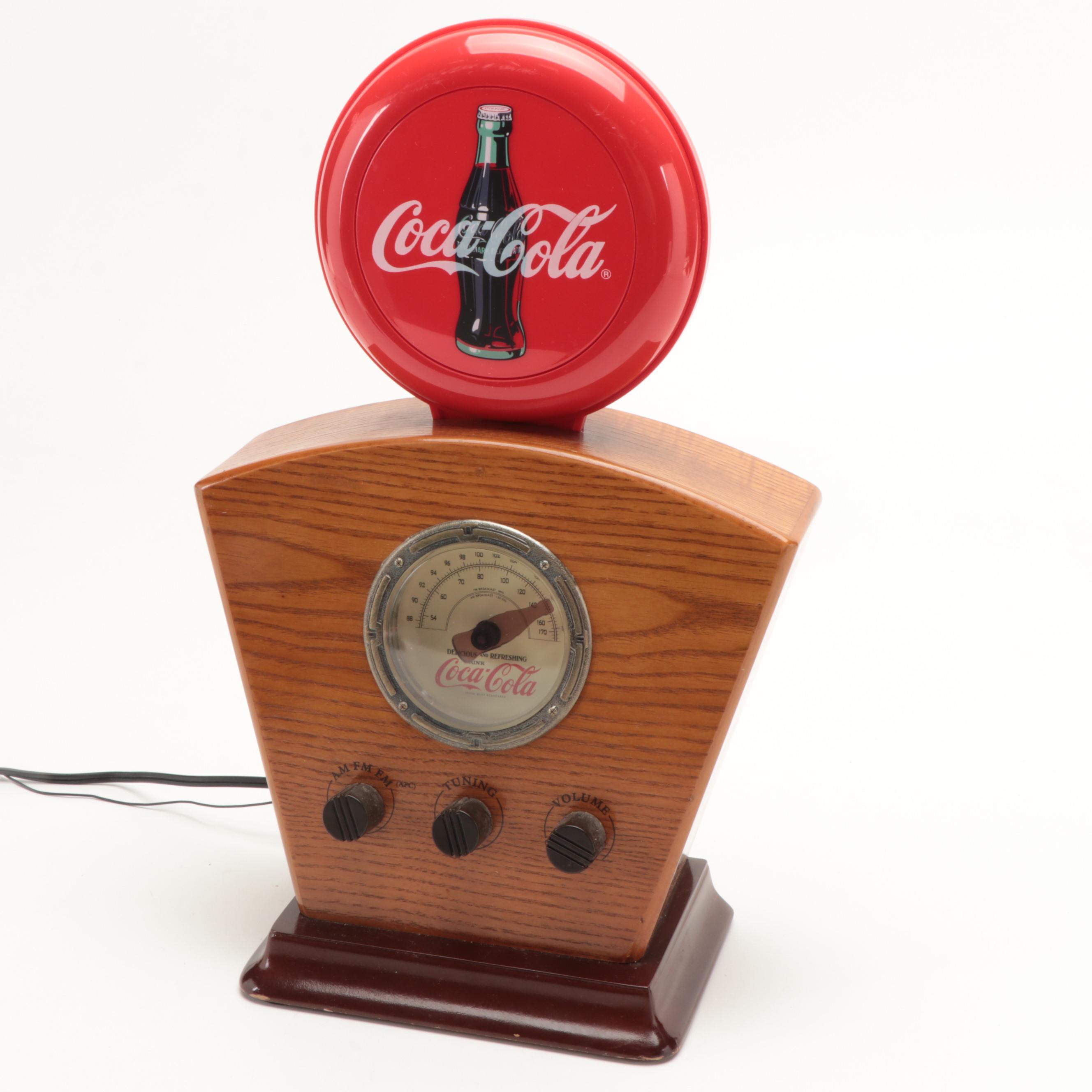 Coca-Cola Illuminated Radio and Tacker Type Metal Coca-Cola Sign