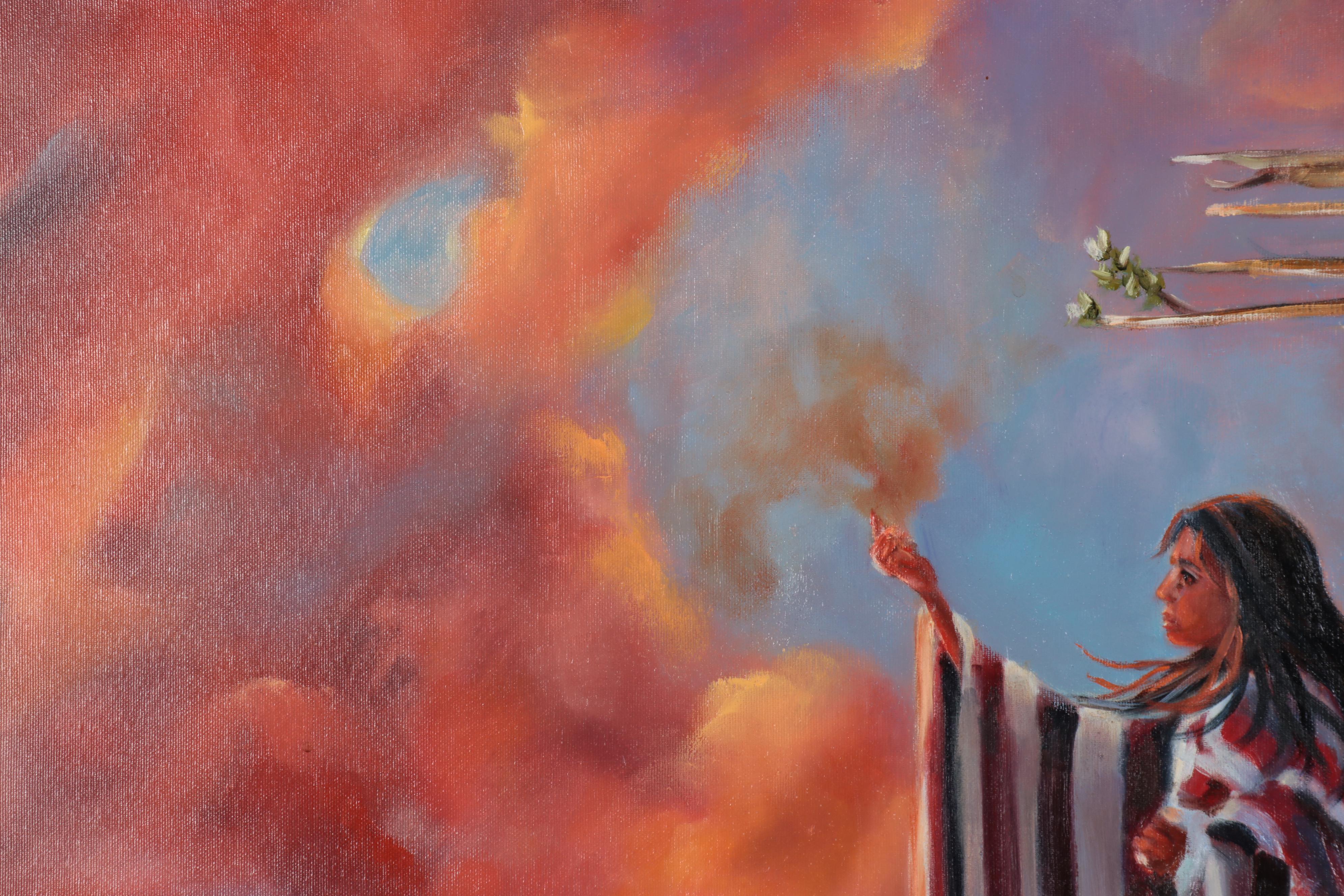 P. K. King Oil Painting "Farewell My Father," 21st Century