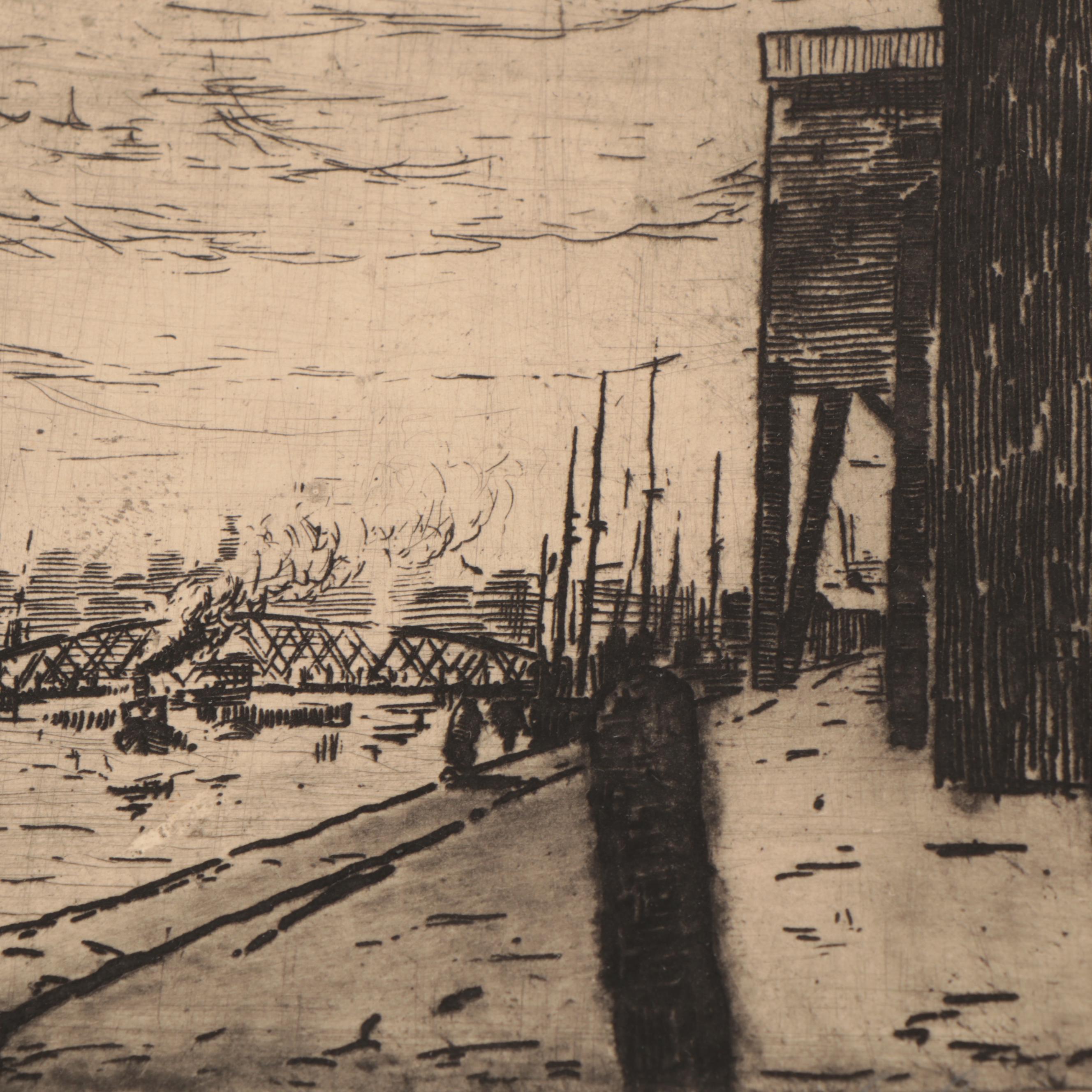 Lee Sturges Industrial Genre Scene Etchings, Circa 1900