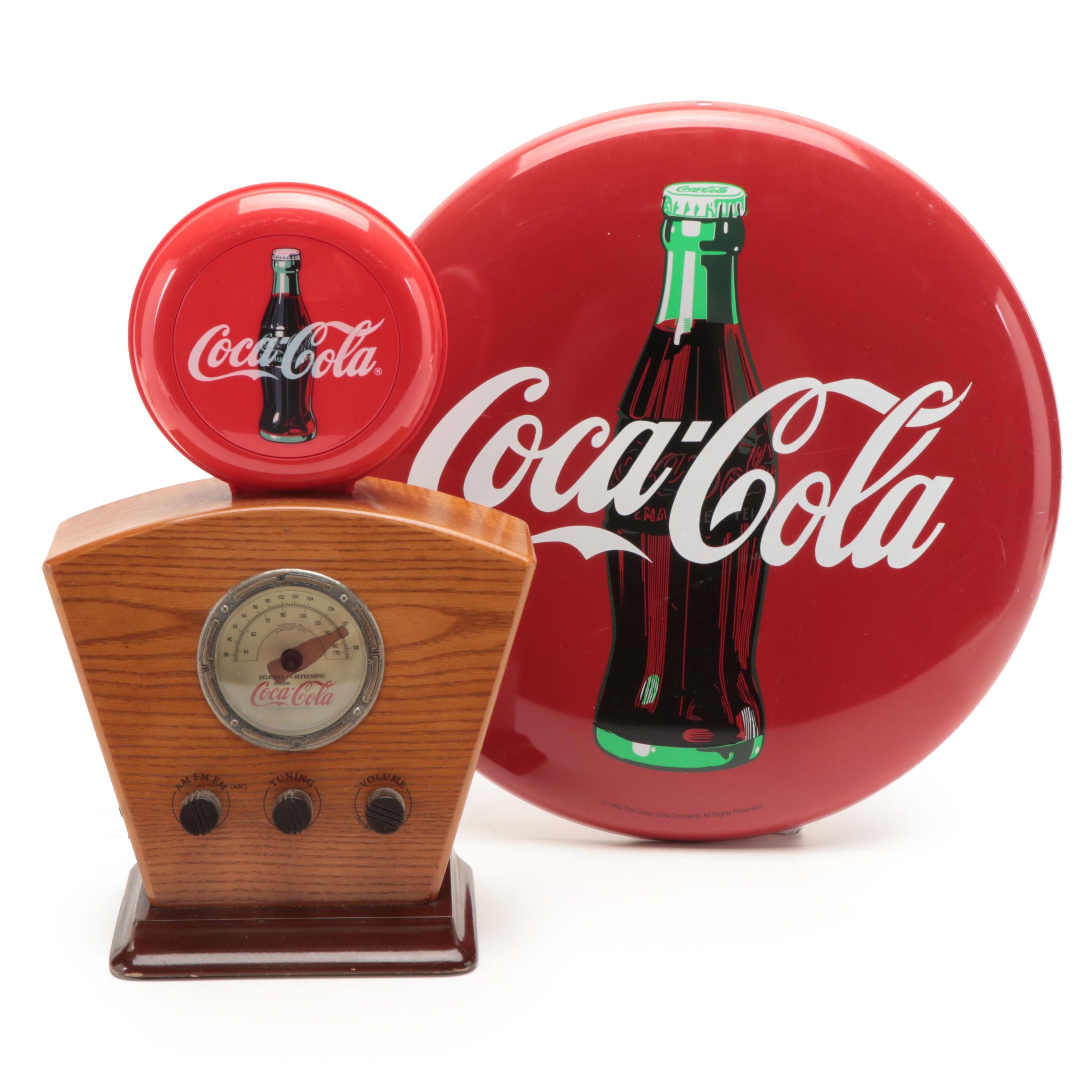 Coca-Cola Illuminated Radio and Tacker Type Metal Coca-Cola Sign