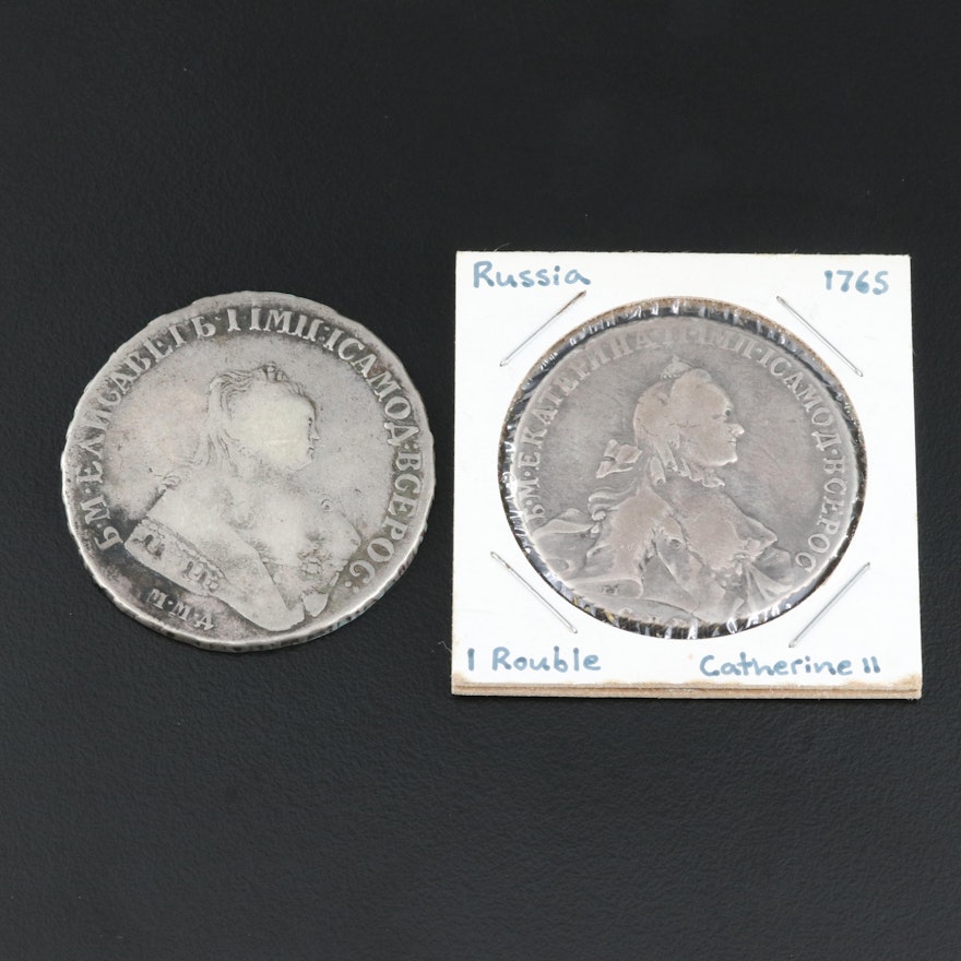 Two Early Russian Silver Rubles