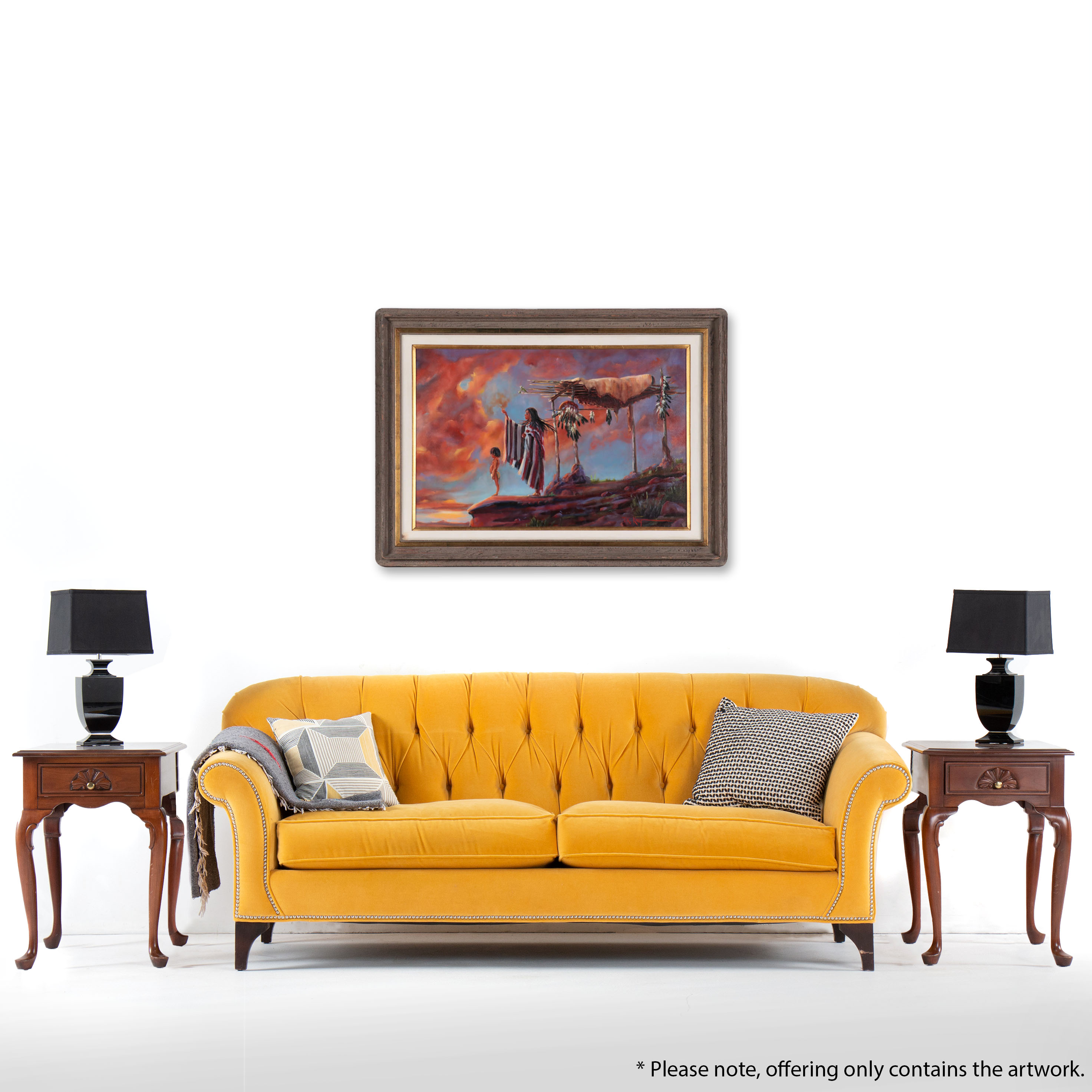 P. K. King Oil Painting "Farewell My Father," 21st Century