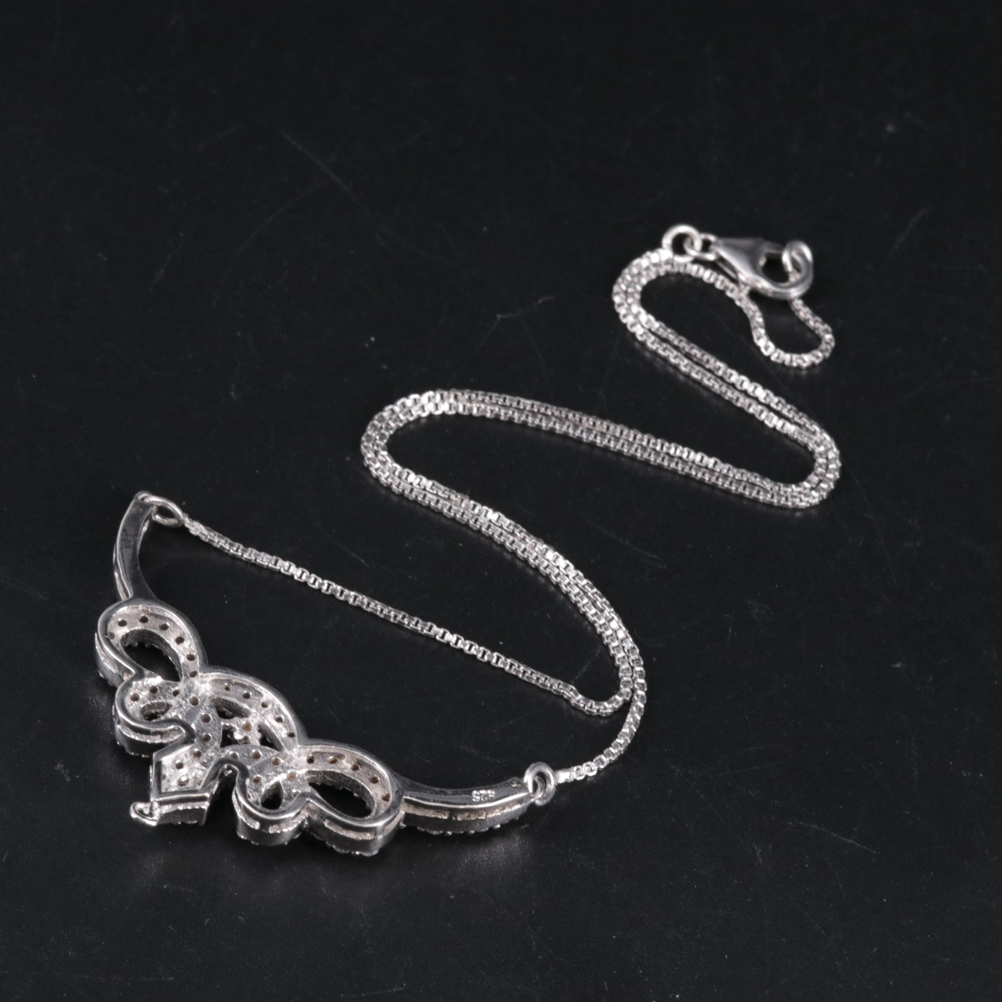 Sterling Silver Necklace Featuring Gemstones