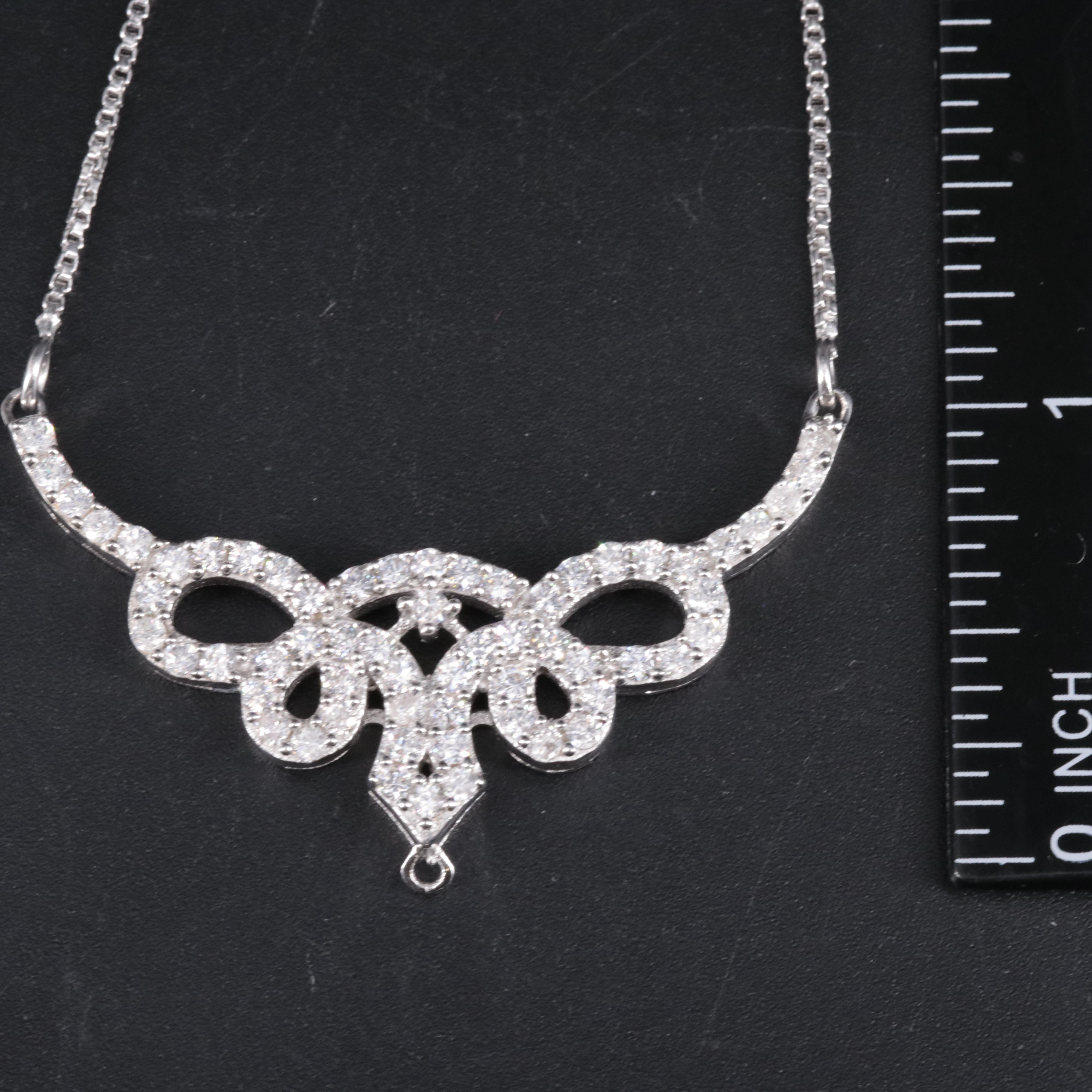 Sterling Silver Necklace Featuring Gemstones