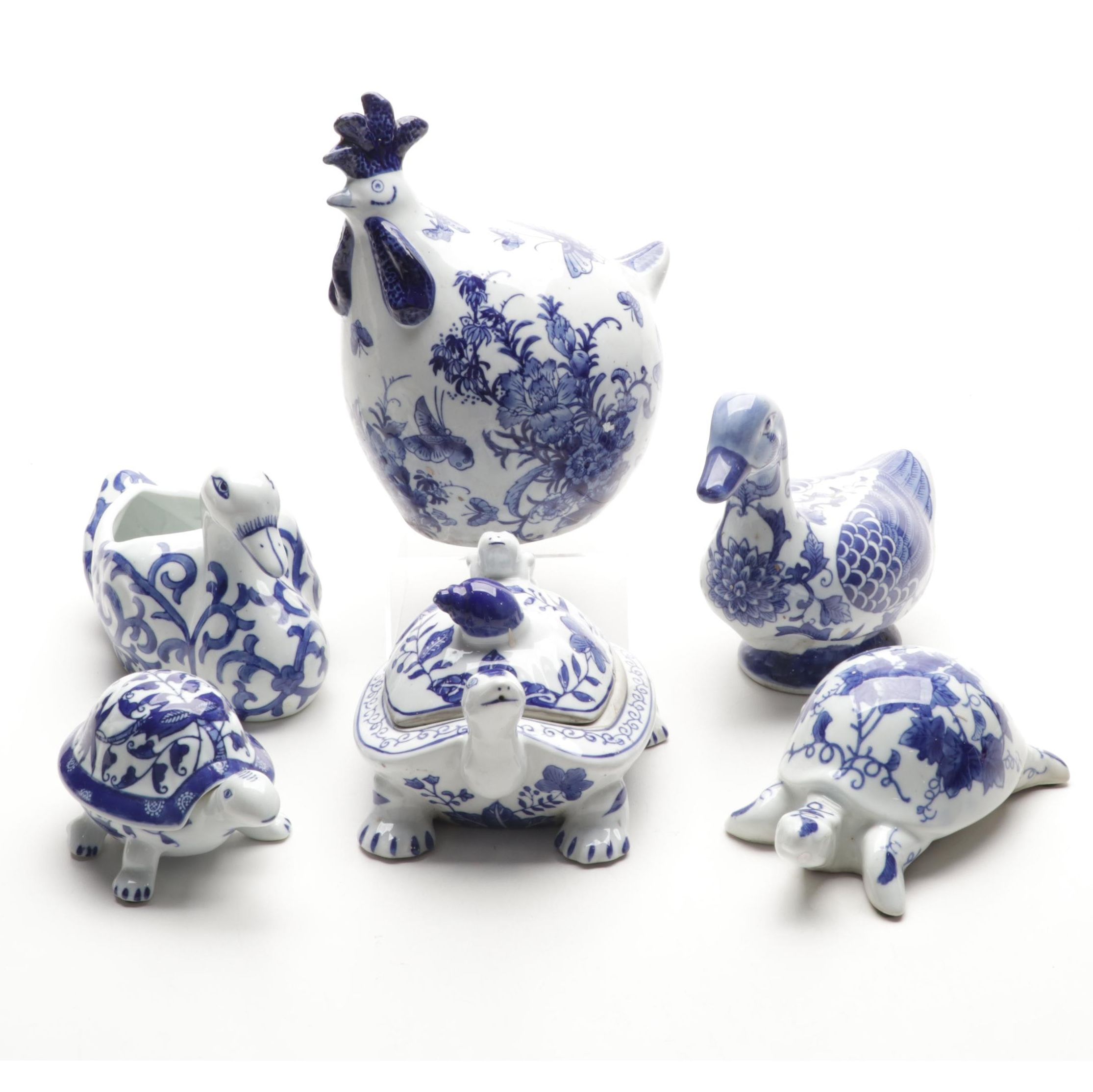 Silvestri, Formalities by Baum Bros and Other Blue and White Porcelain Figurines