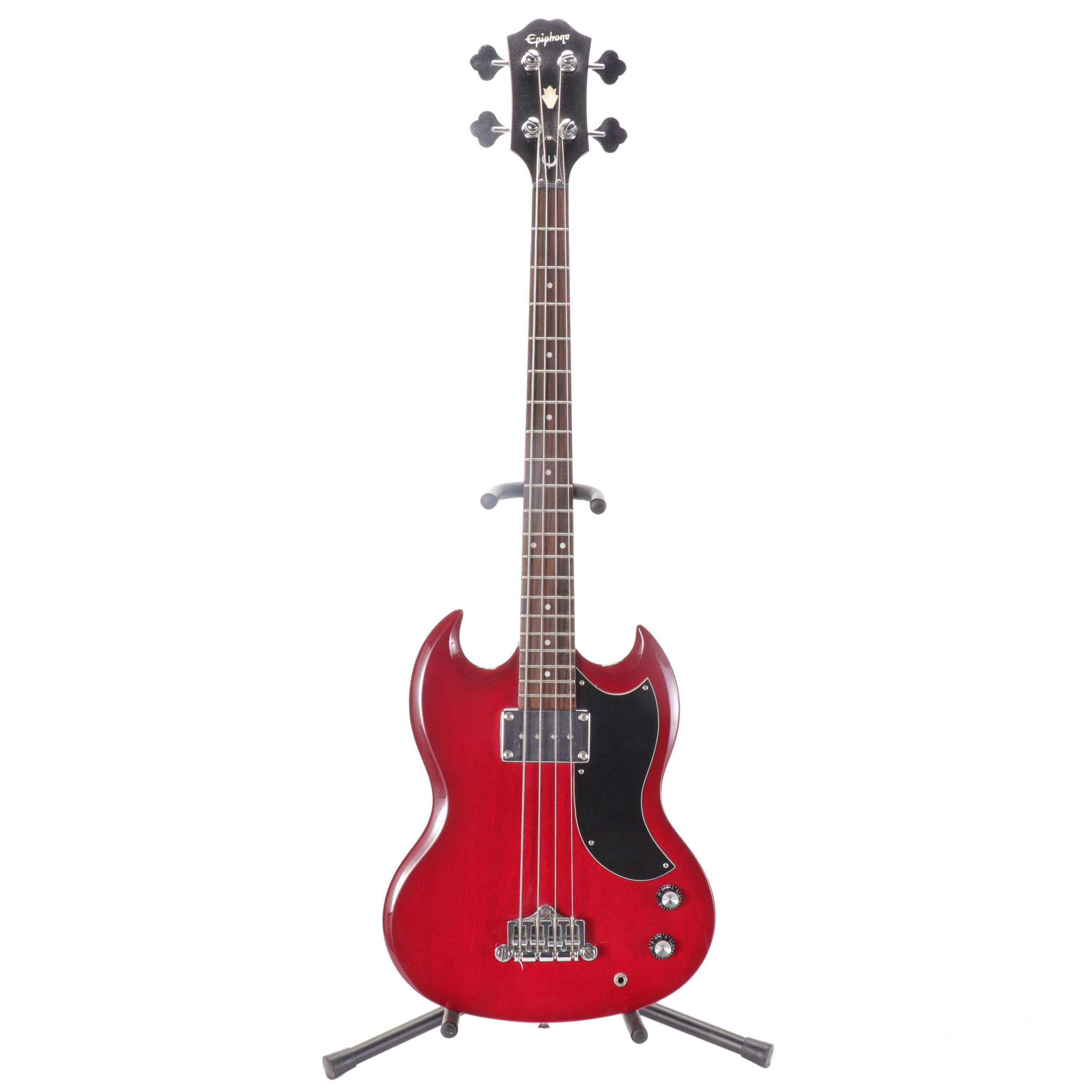 Epiphone Four-String Electric Bass Guitar with Stand