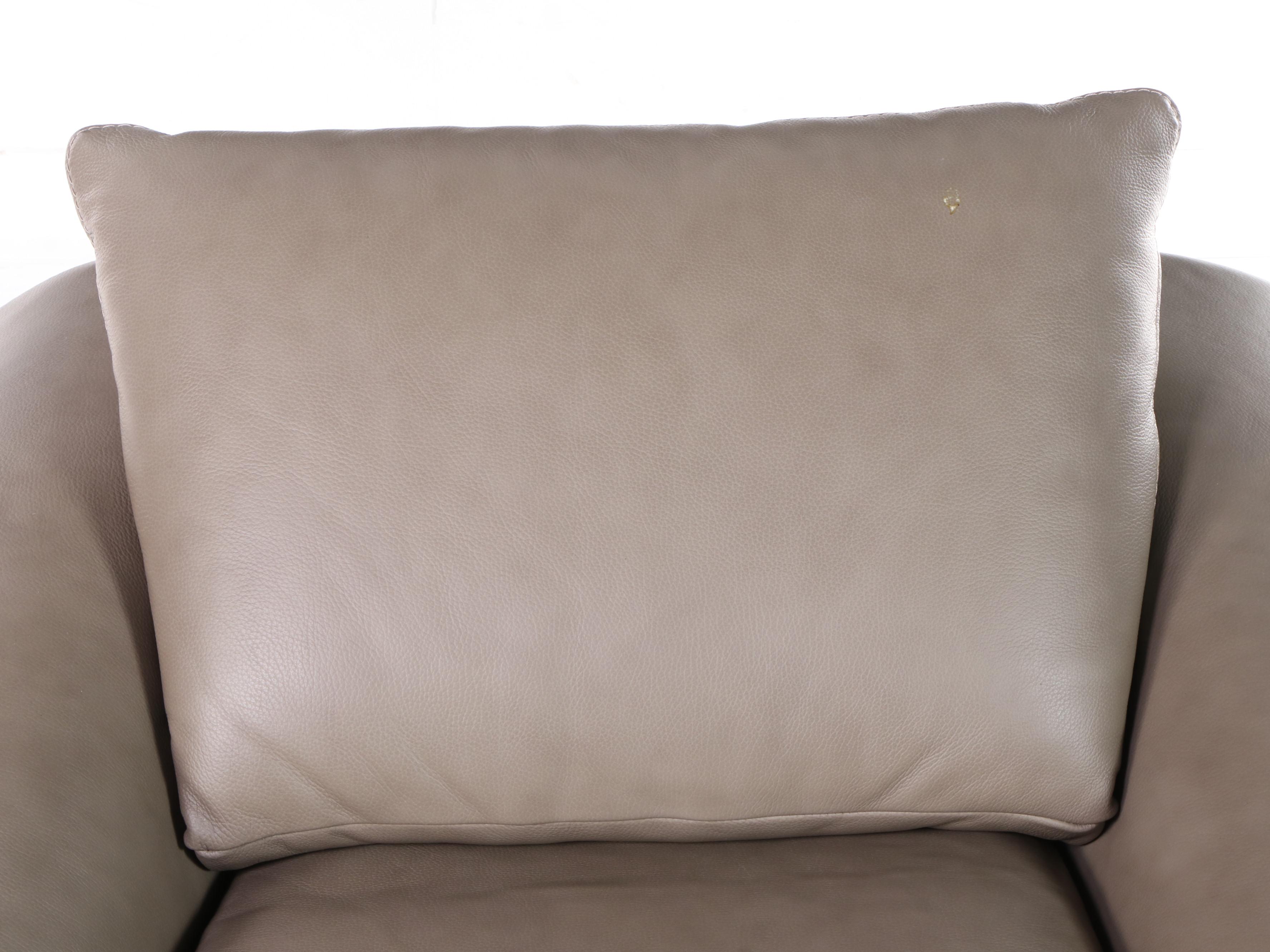 Chateau D'ax Modernist Style Leather and Chrome Lounge Chair