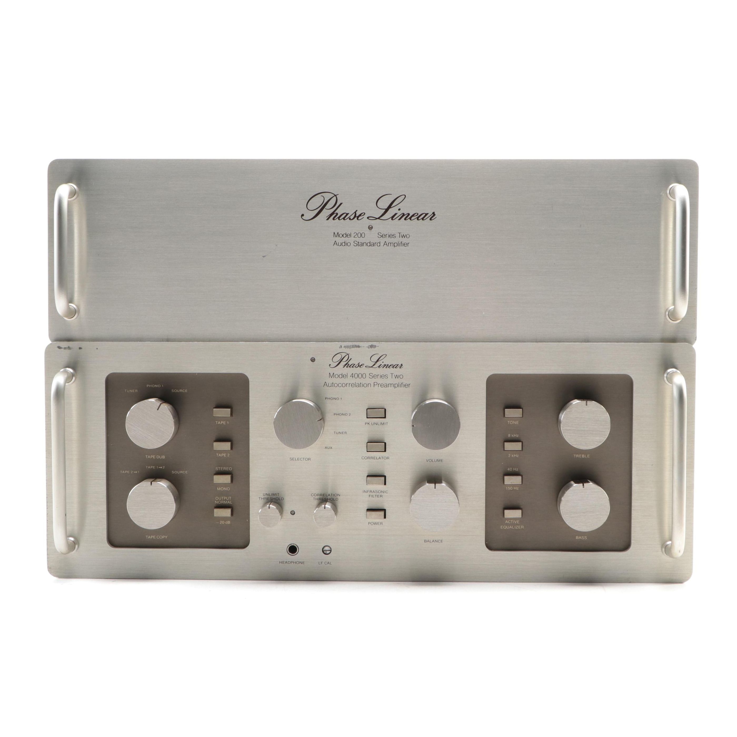 Phase Linear Model 4000 Series Two Preamp and Model 200 Series Two Amp, 1970s