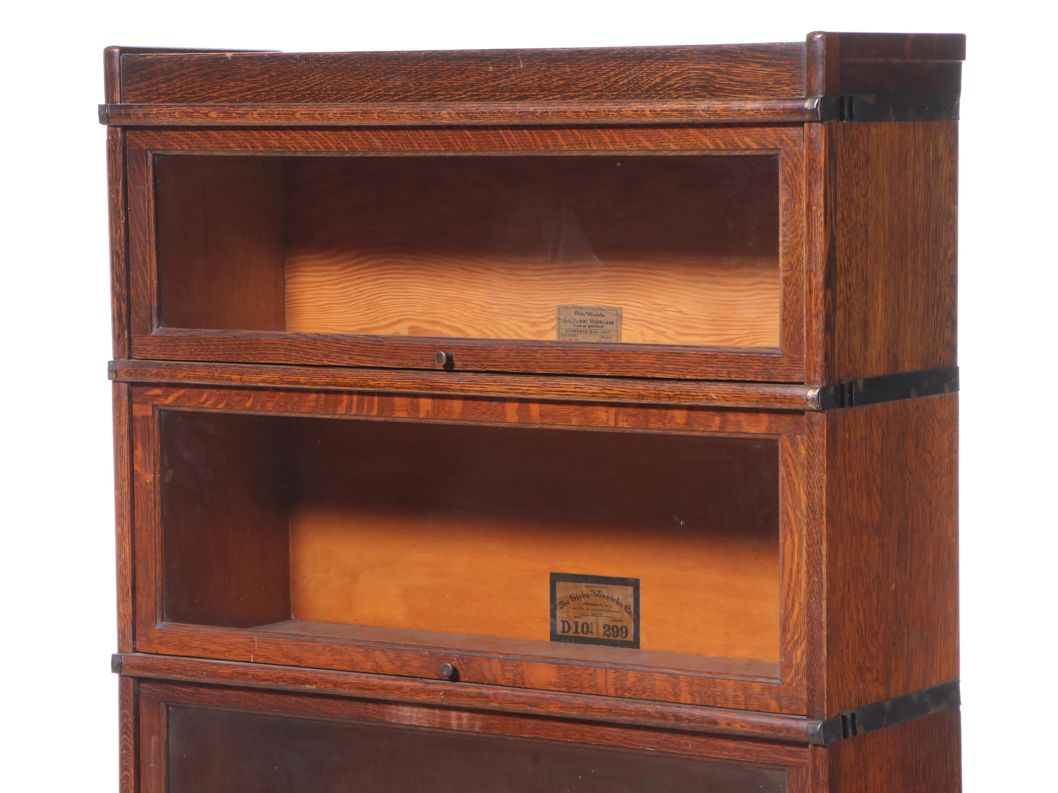 The Globe-Wernicke Co. Oak Four-Stack Barrister's Bookcase, Early 20th Century