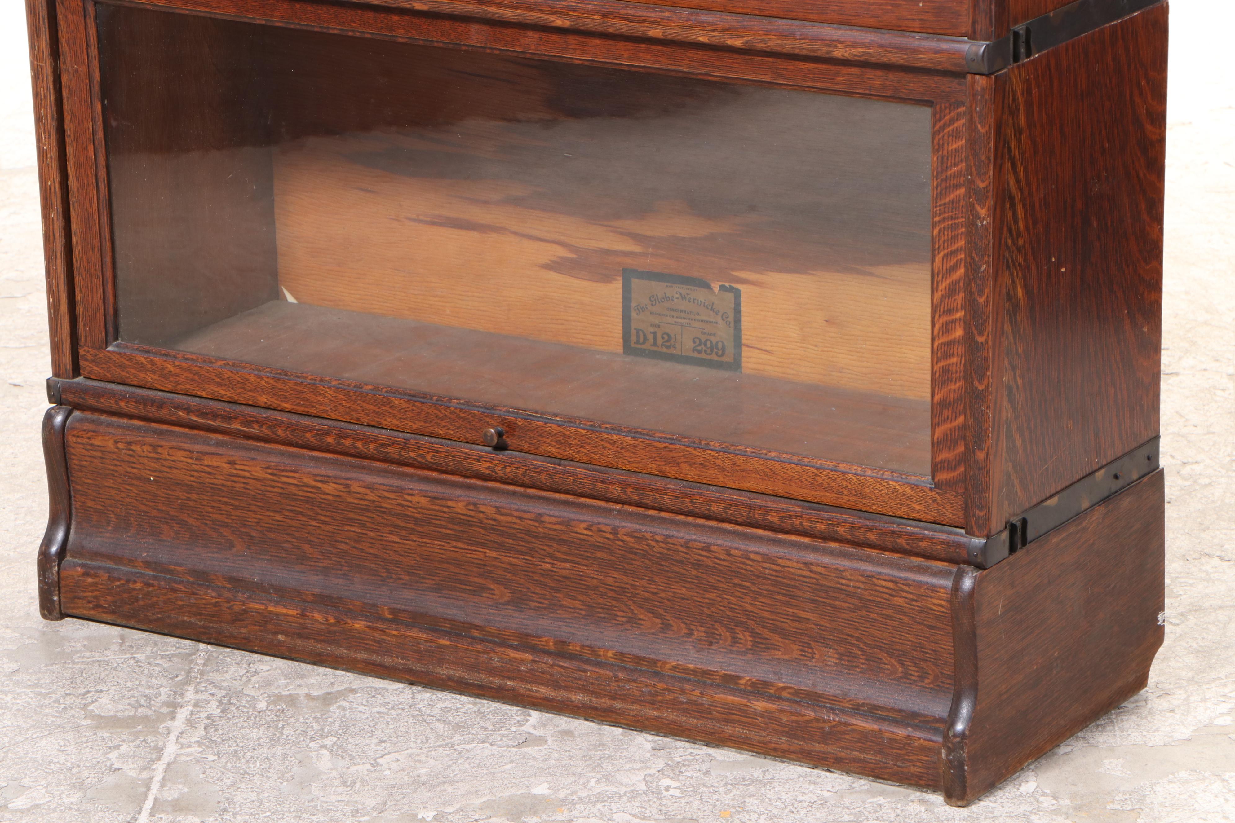 The Globe-Wernicke Co. Oak Four-Stack Barrister's Bookcase, Early 20th Century