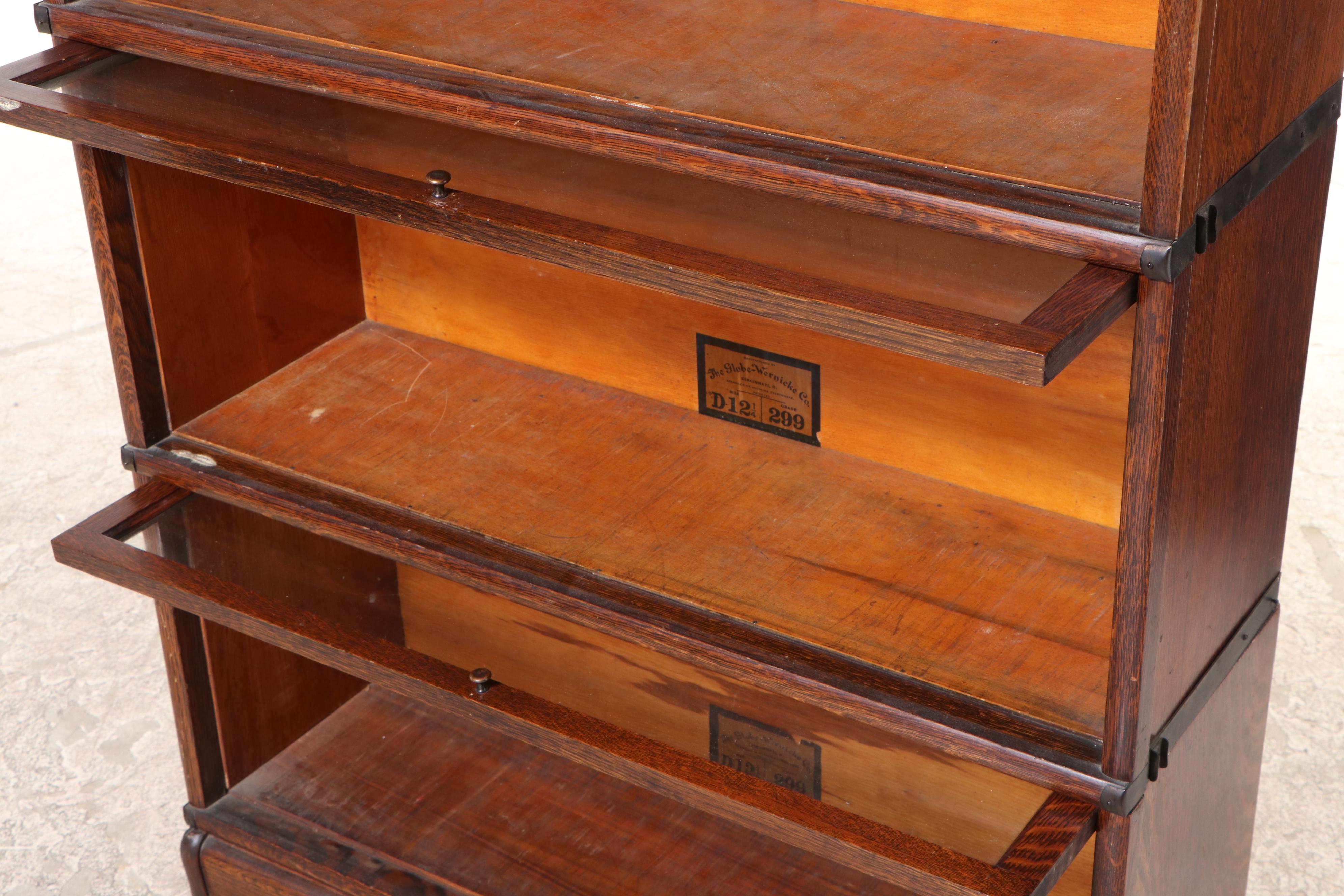 The Globe-Wernicke Co. Oak Four-Stack Barrister's Bookcase, Early 20th Century
