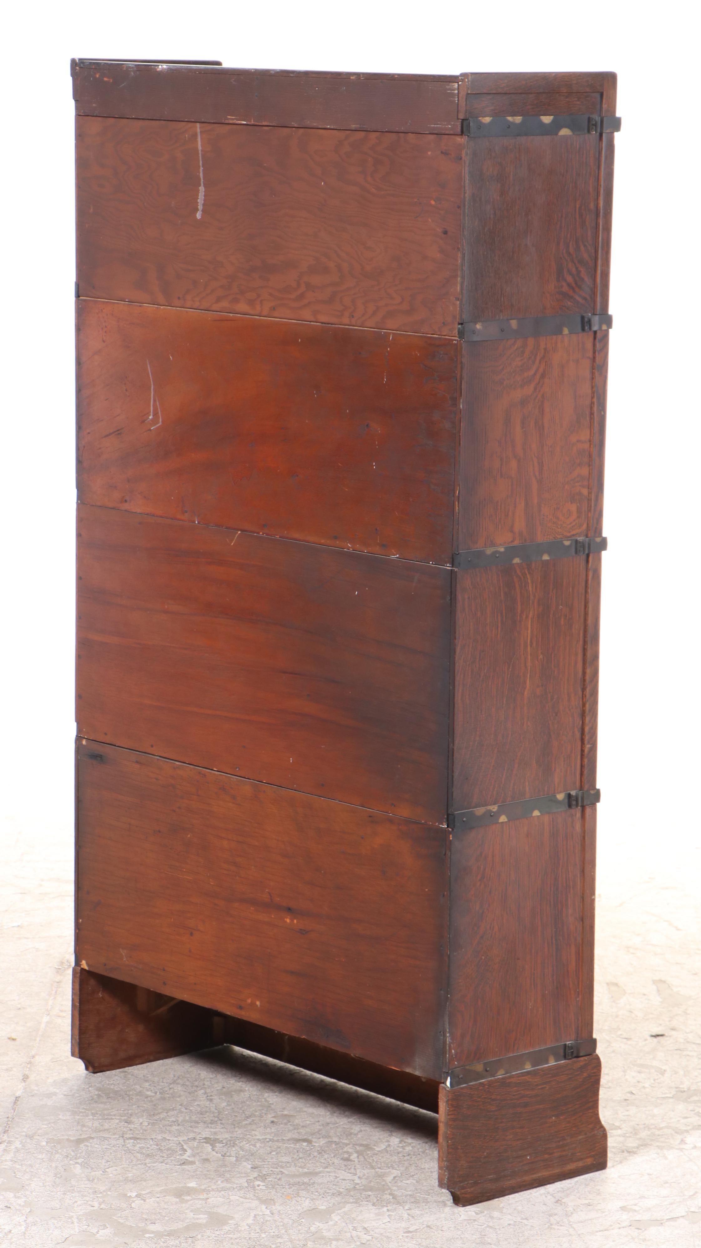 The Globe-Wernicke Co. Oak Four-Stack Barrister's Bookcase, Early 20th Century