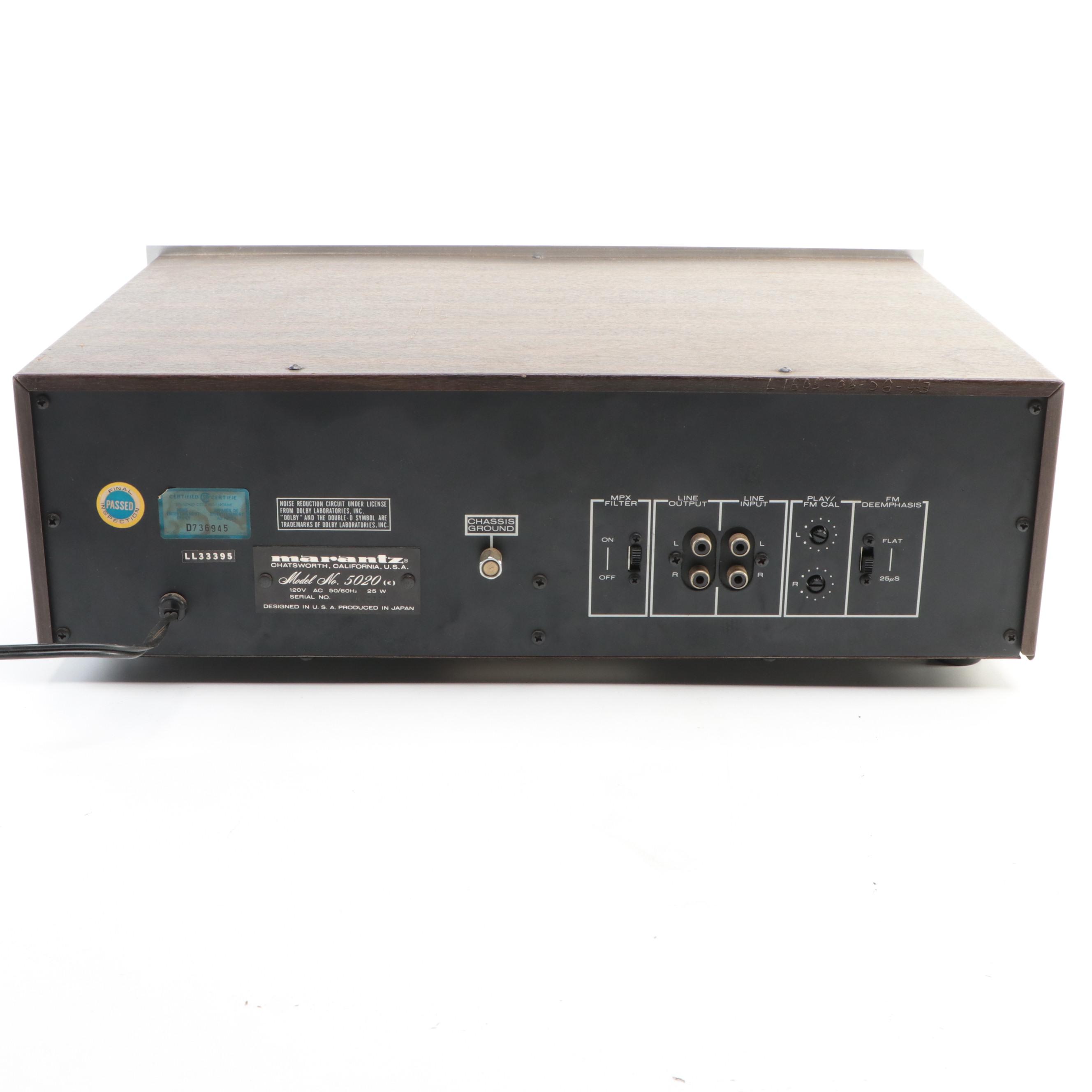 Marantz 5020 Cassette Deck, Realistic TR-881 8-Track Recorder and TEAC Equalizer