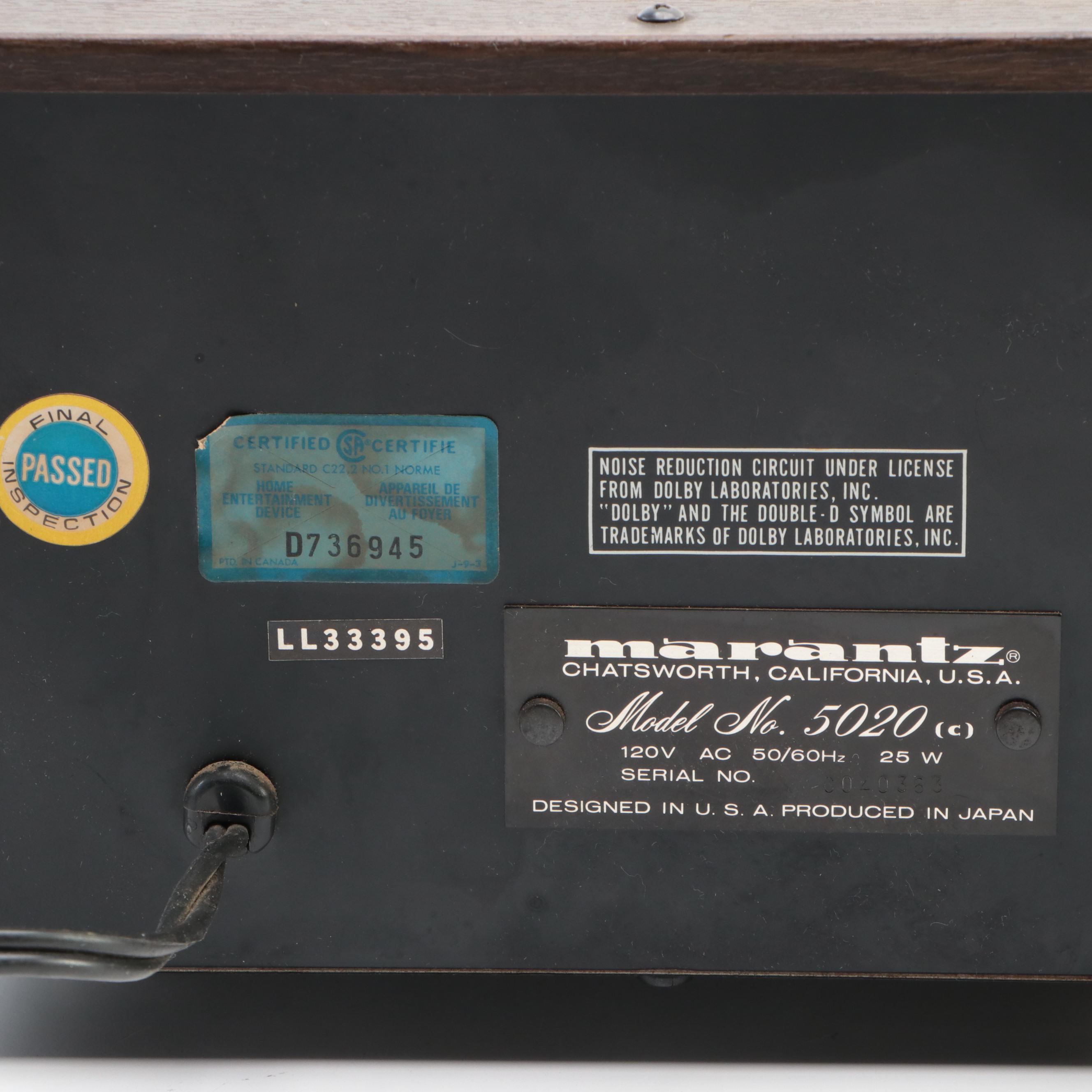 Marantz 5020 Cassette Deck, Realistic TR-881 8-Track Recorder and TEAC Equalizer