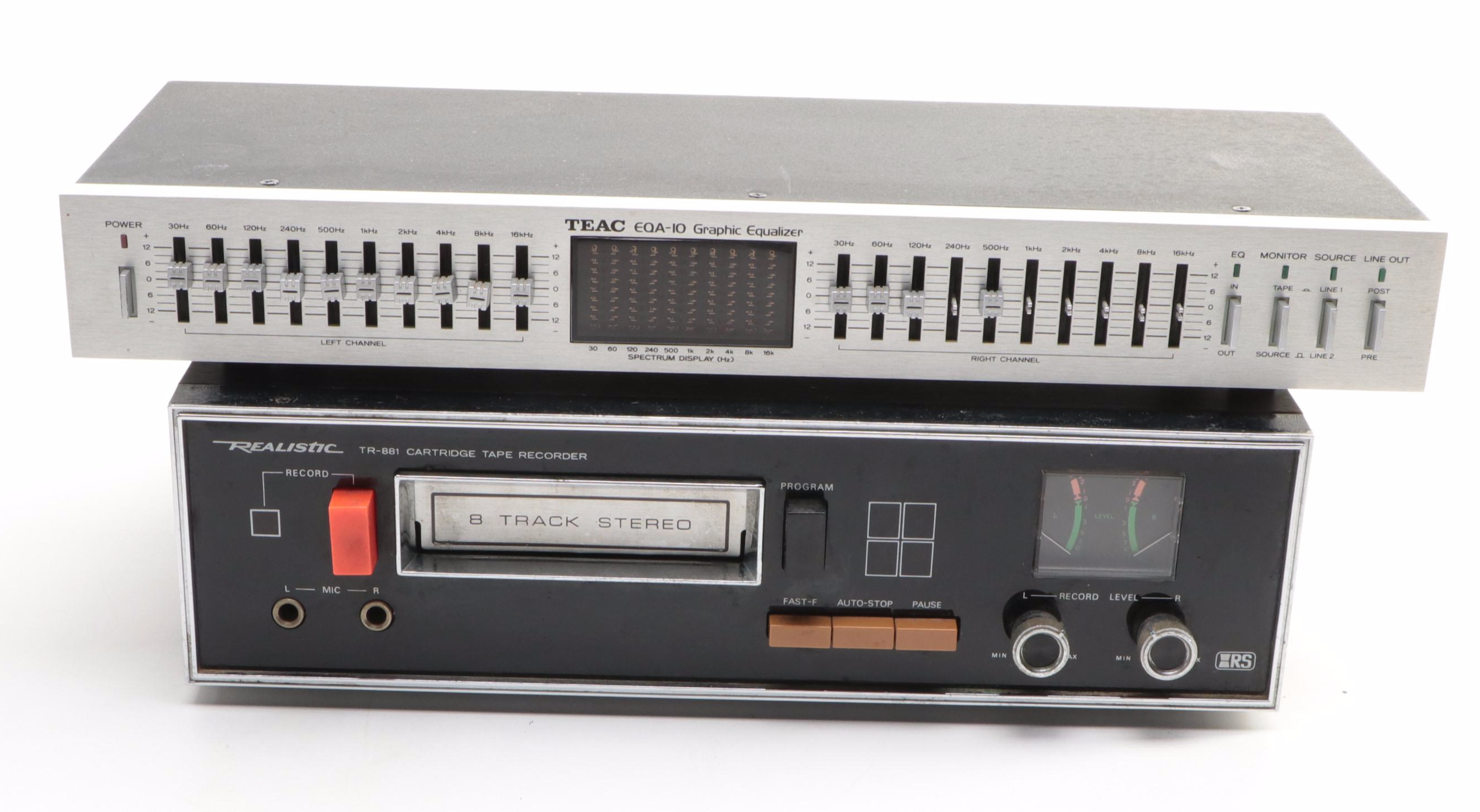 Marantz 5020 Cassette Deck, Realistic TR-881 8-Track Recorder and TEAC Equalizer
