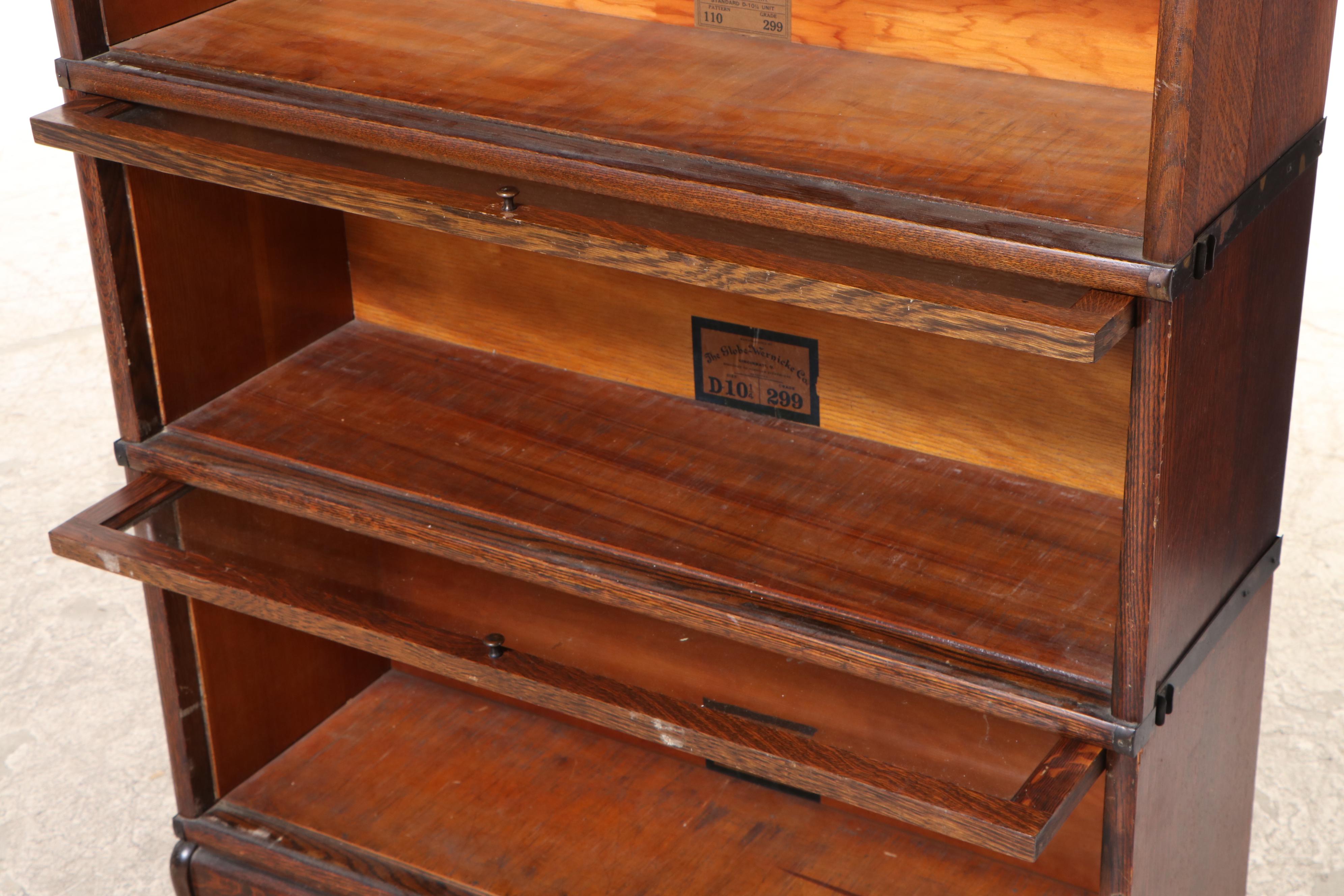 The Globe-Wernicke Co. Oak Four-Stack Barrister's Bookcase, Early 20th Century