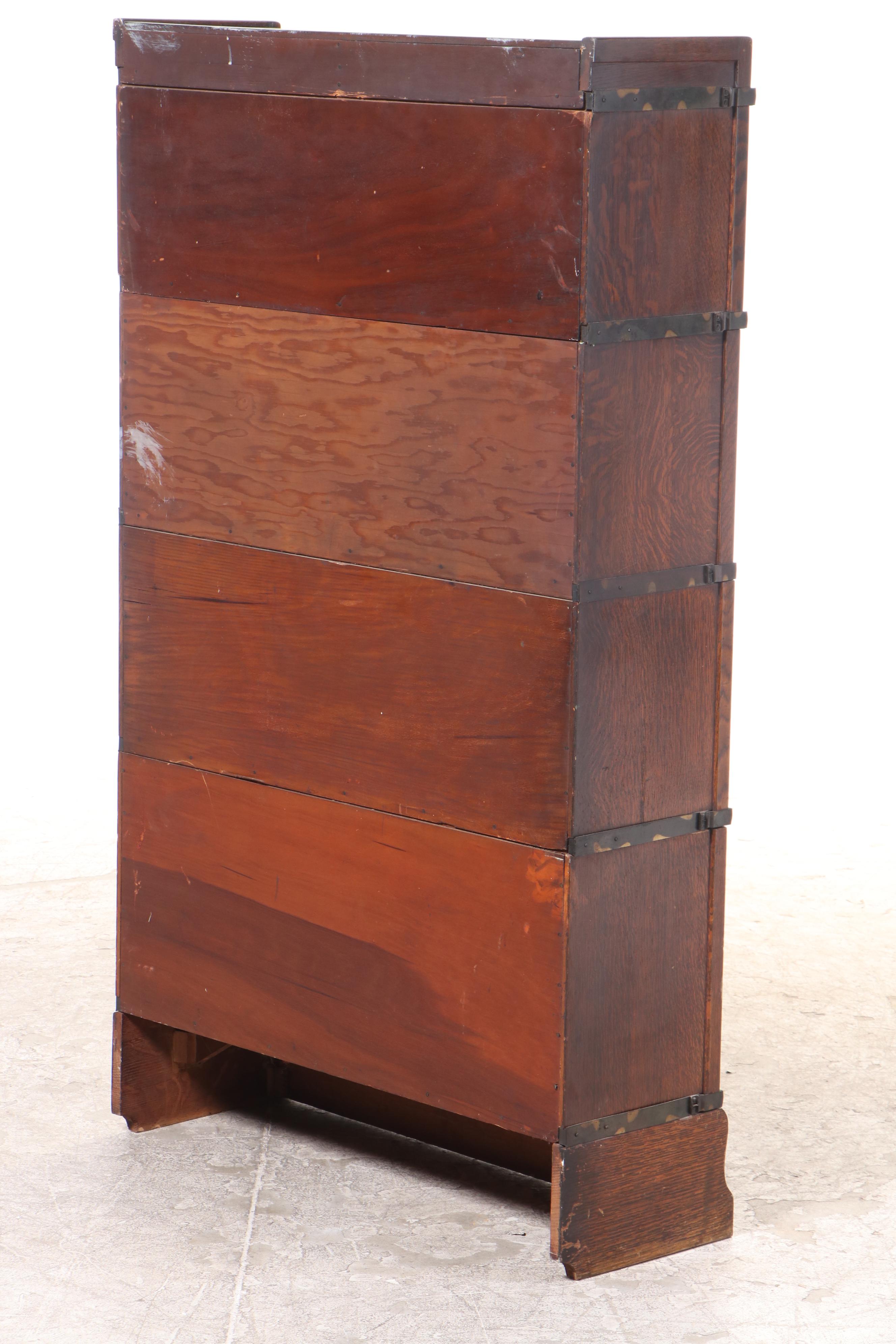 The Globe-Wernicke Co. Oak Four-Stack Barrister's Bookcase, Early 20th Century