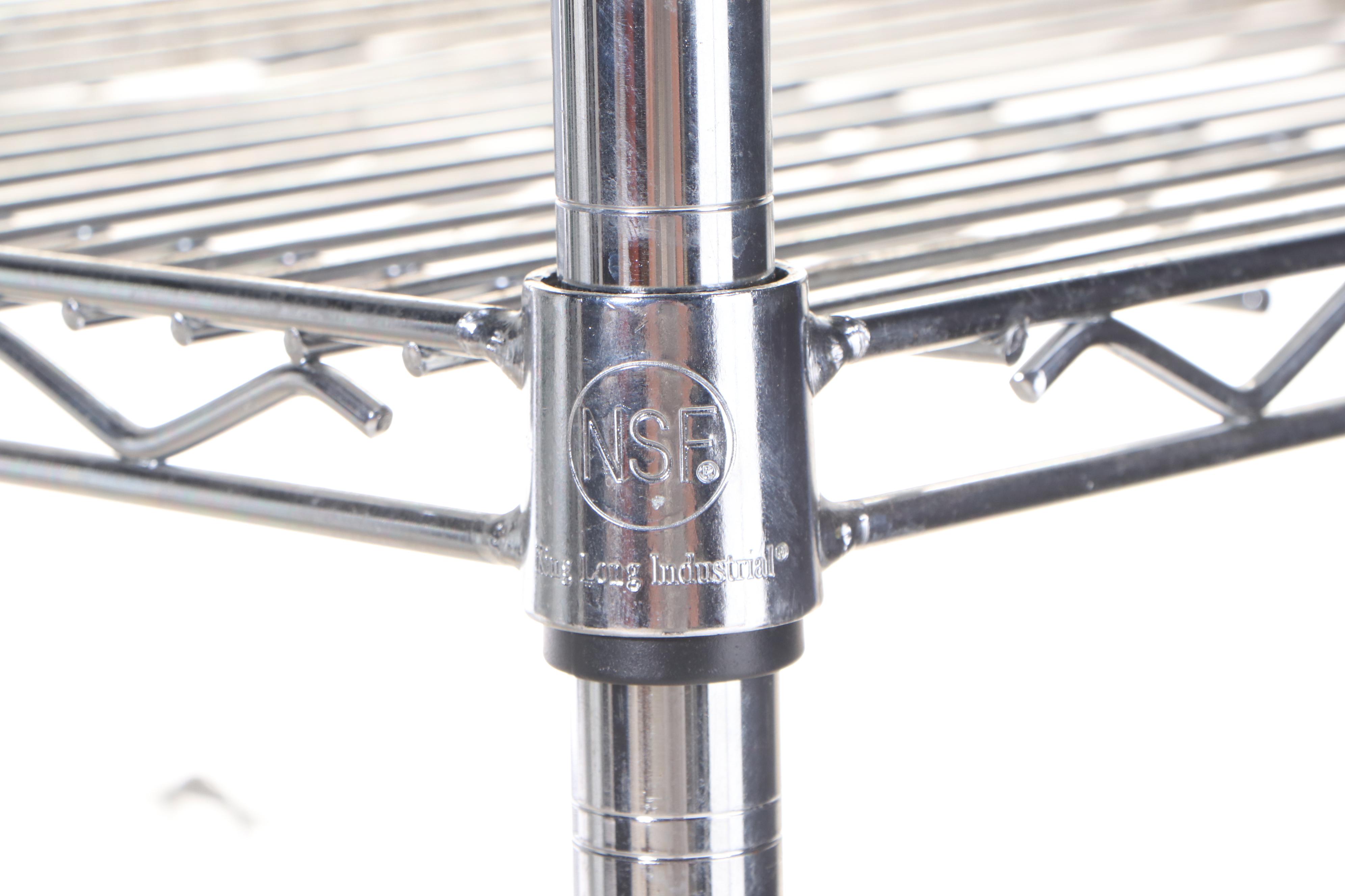 Four Assorted Industrial Rolling Metal Utility Shelving Units