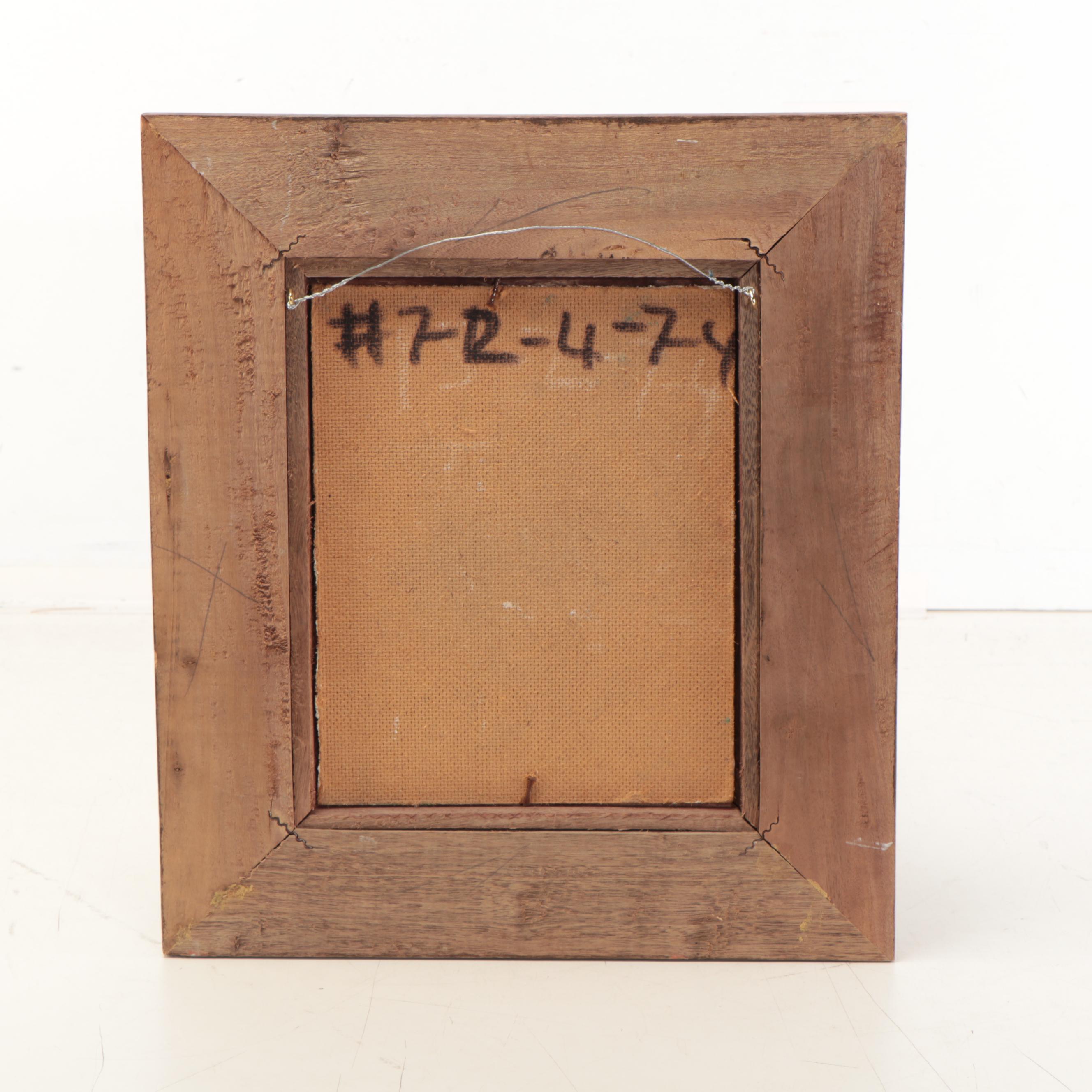 Joseph Cameau Haitian Folk Art Oil Painting, Circa 2000