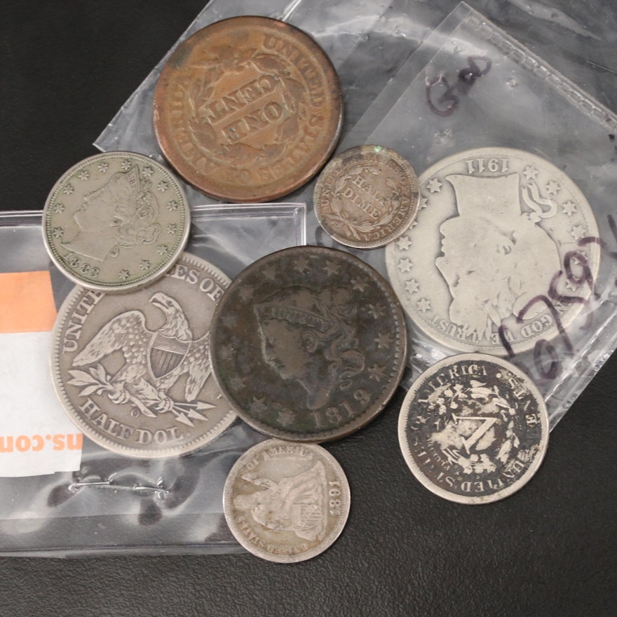 Group of Eight U.S. Type Coins