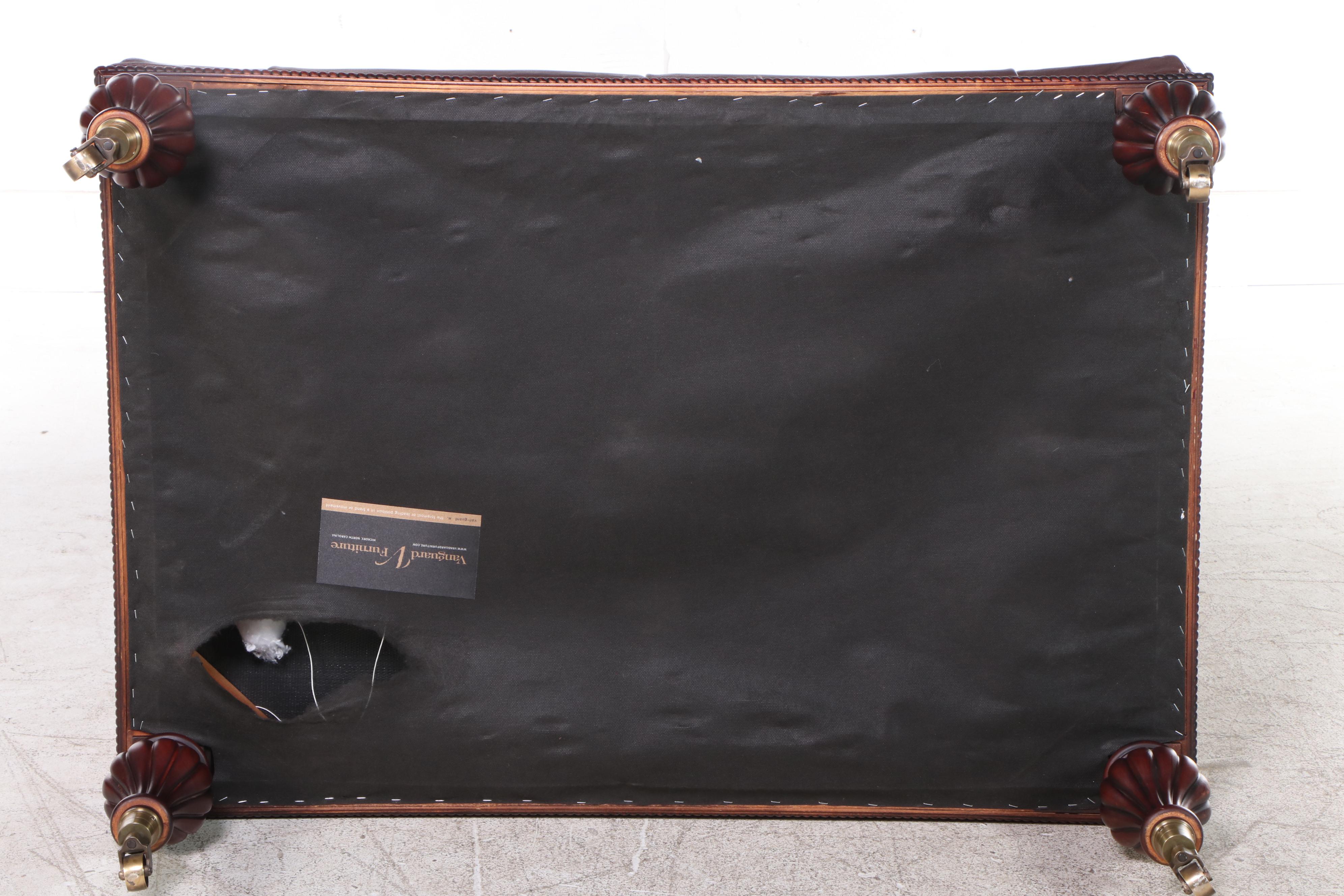 Vanguard Furniture Button-Tufted Leather Cocktail Ottoman